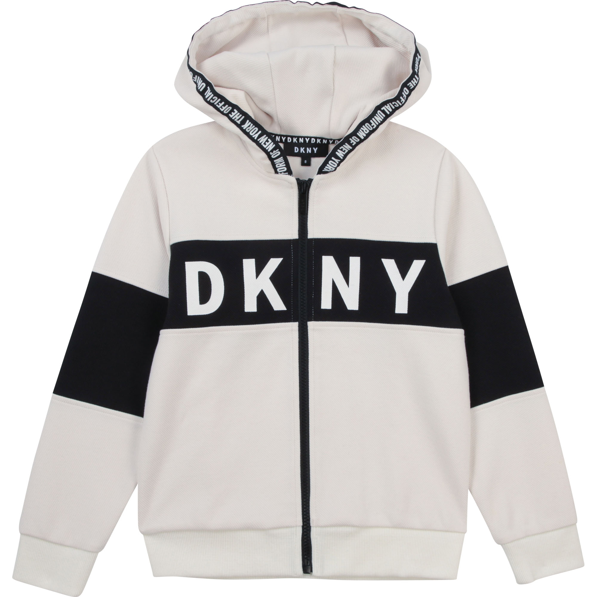 Cardigan à capuche zippé DKNY pour GARCON