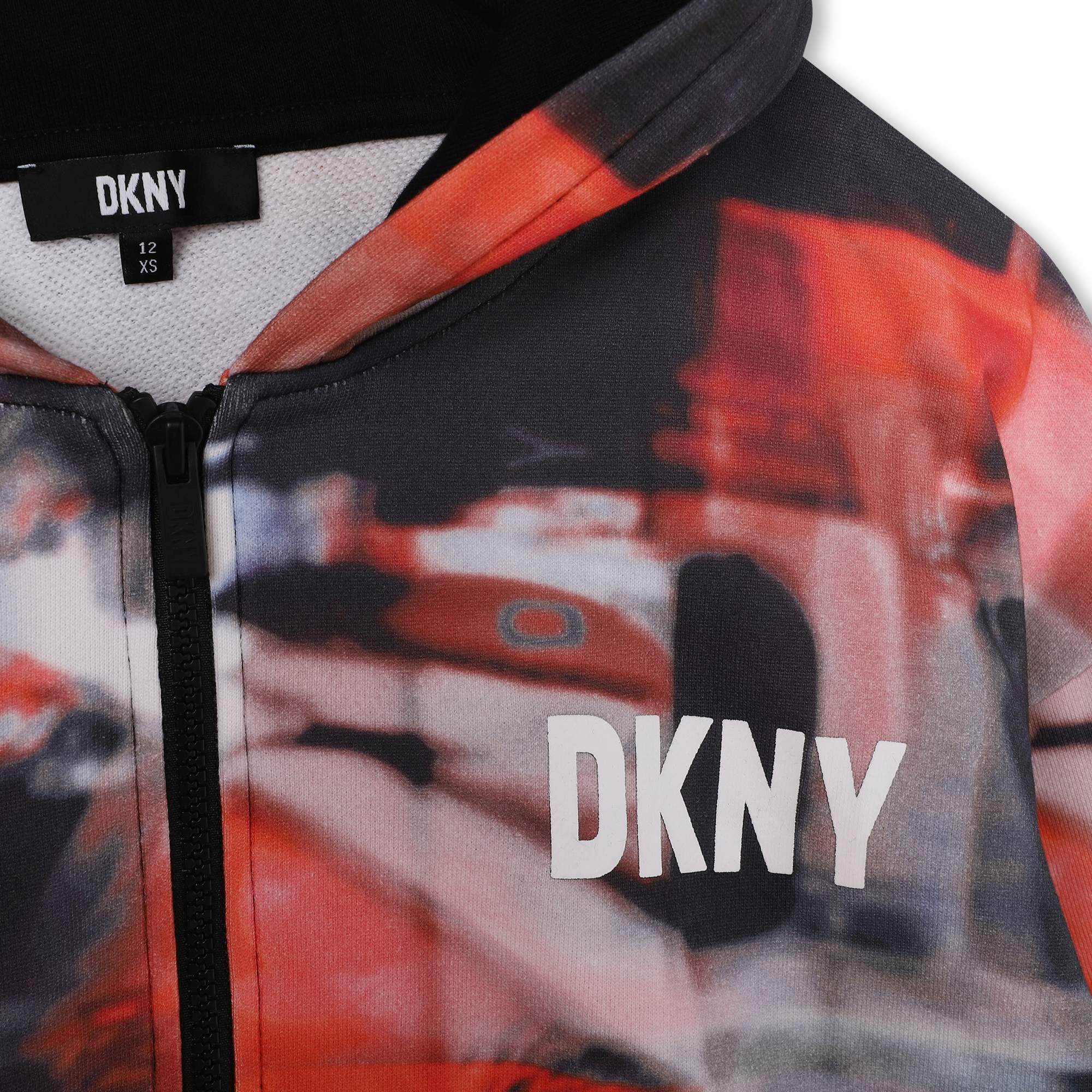 Sweat-shirt zippé en coton DKNY pour GARCON