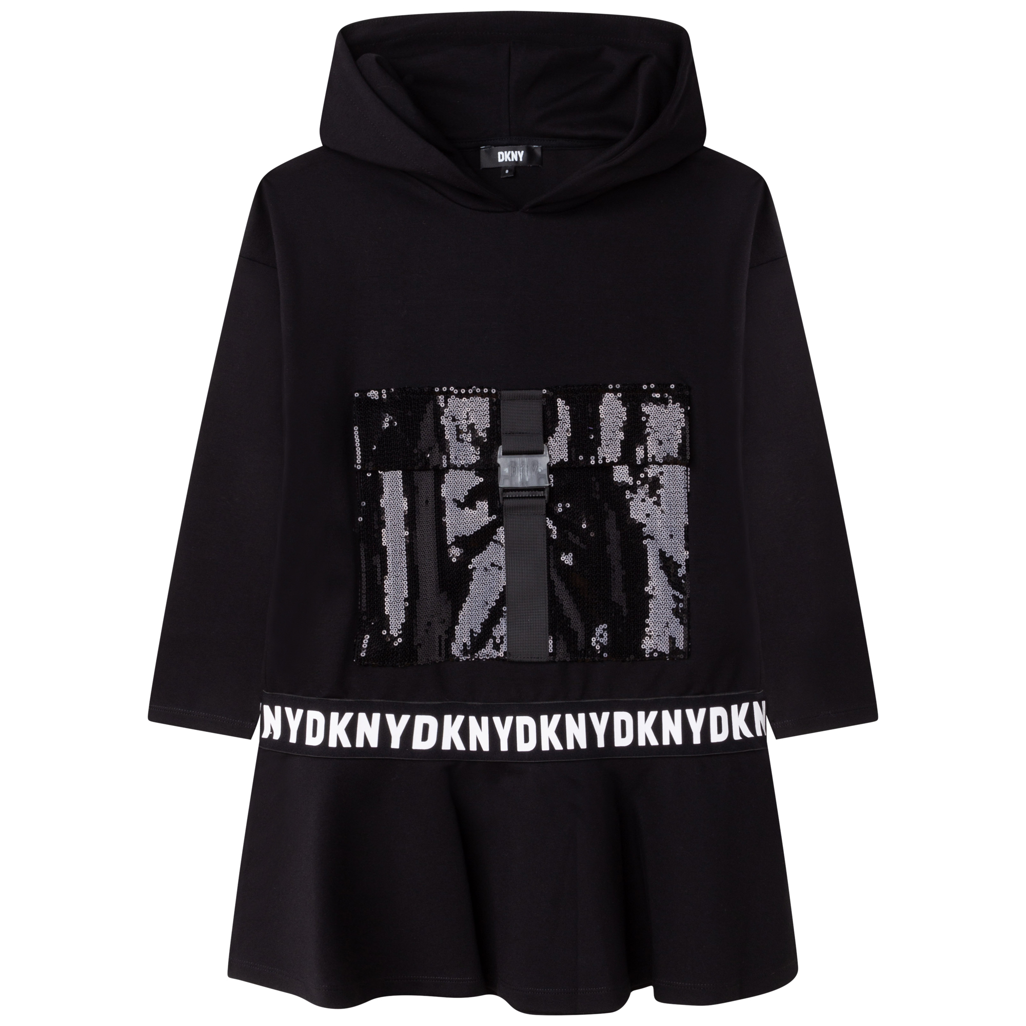 Sequin-pocket hooded dress DKNY for GIRL
