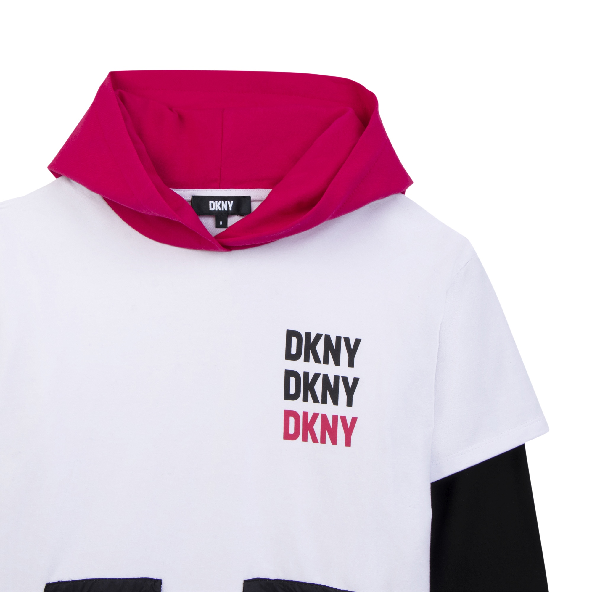 Robe à capuche en molleton fin DKNY pour FILLE