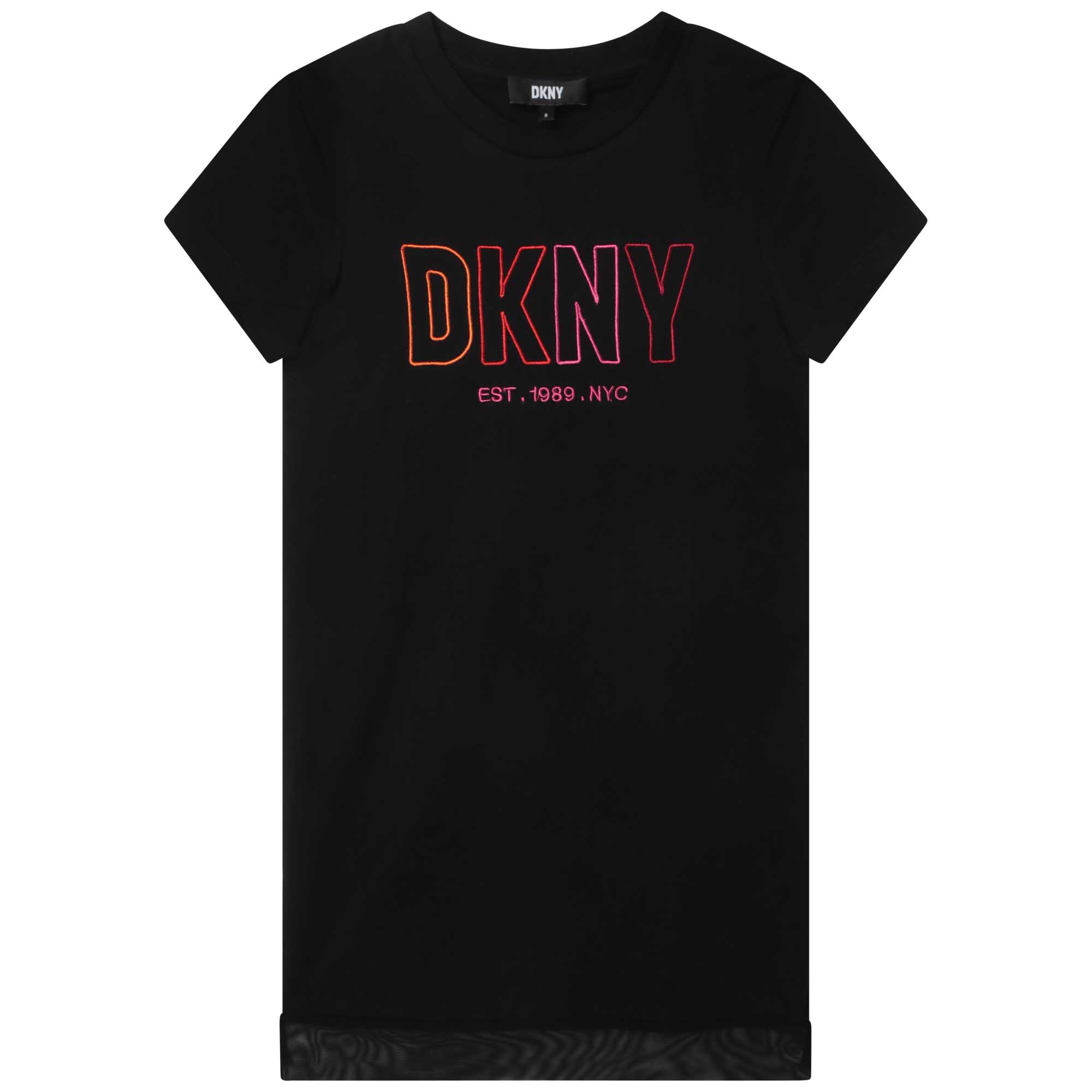 Robe bimatière brodée DKNY pour FILLE