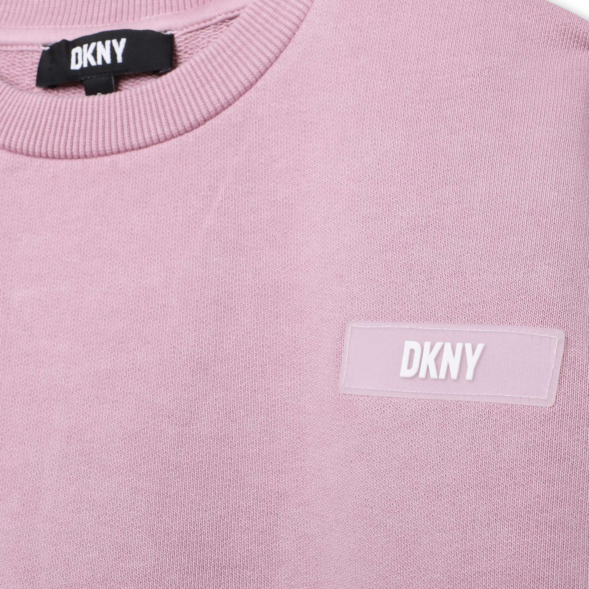 Katoenen rechte jurk met logo DKNY Voor
