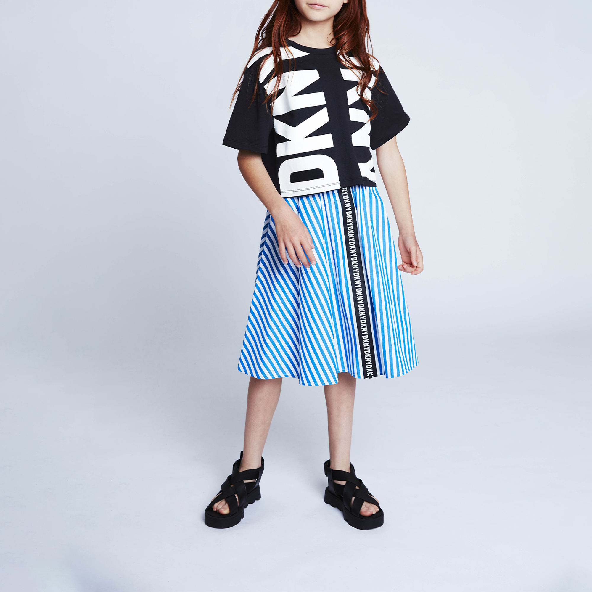 Striped cotton poplin skirt DKNY for GIRL