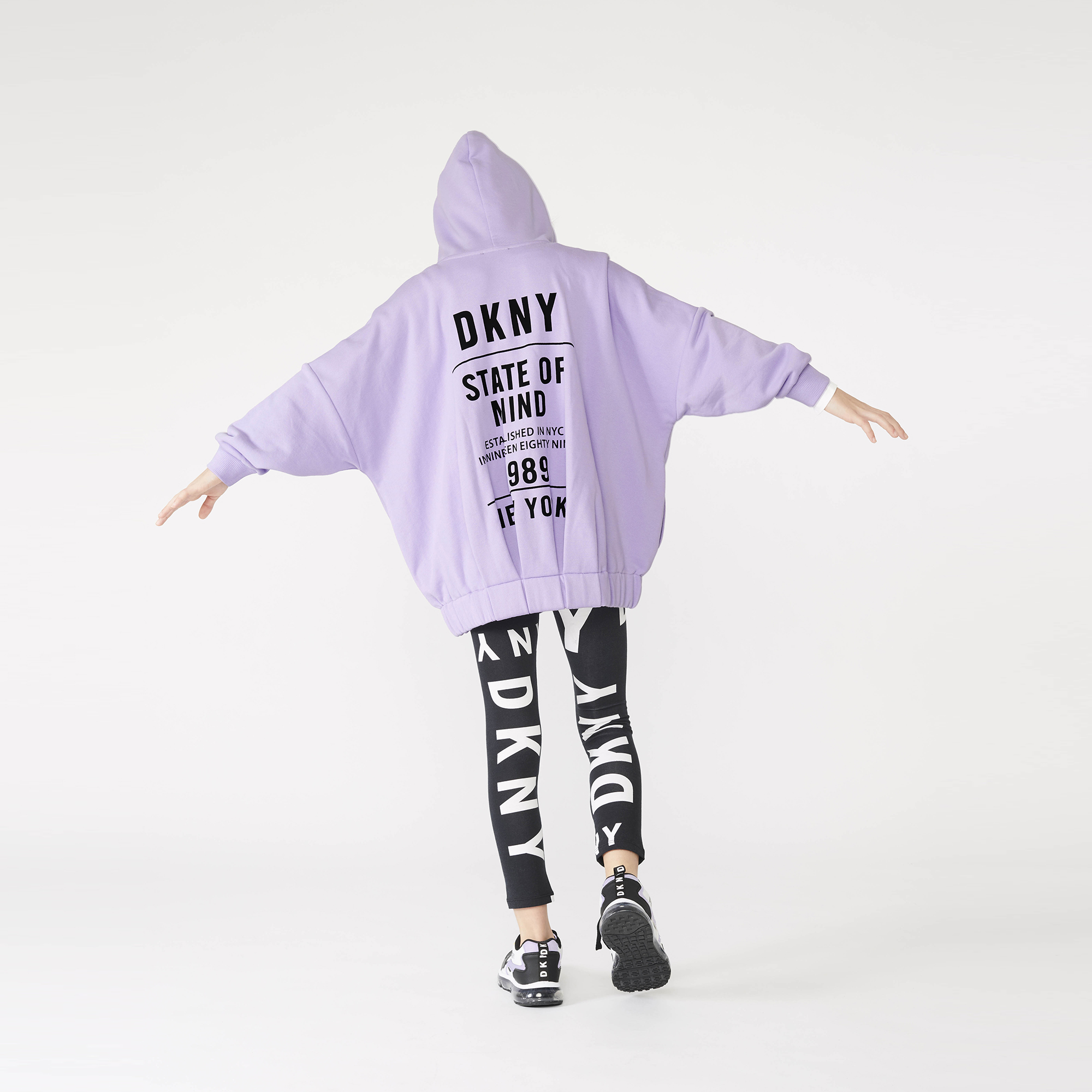 Leggings en coton imprimé DKNY pour FILLE