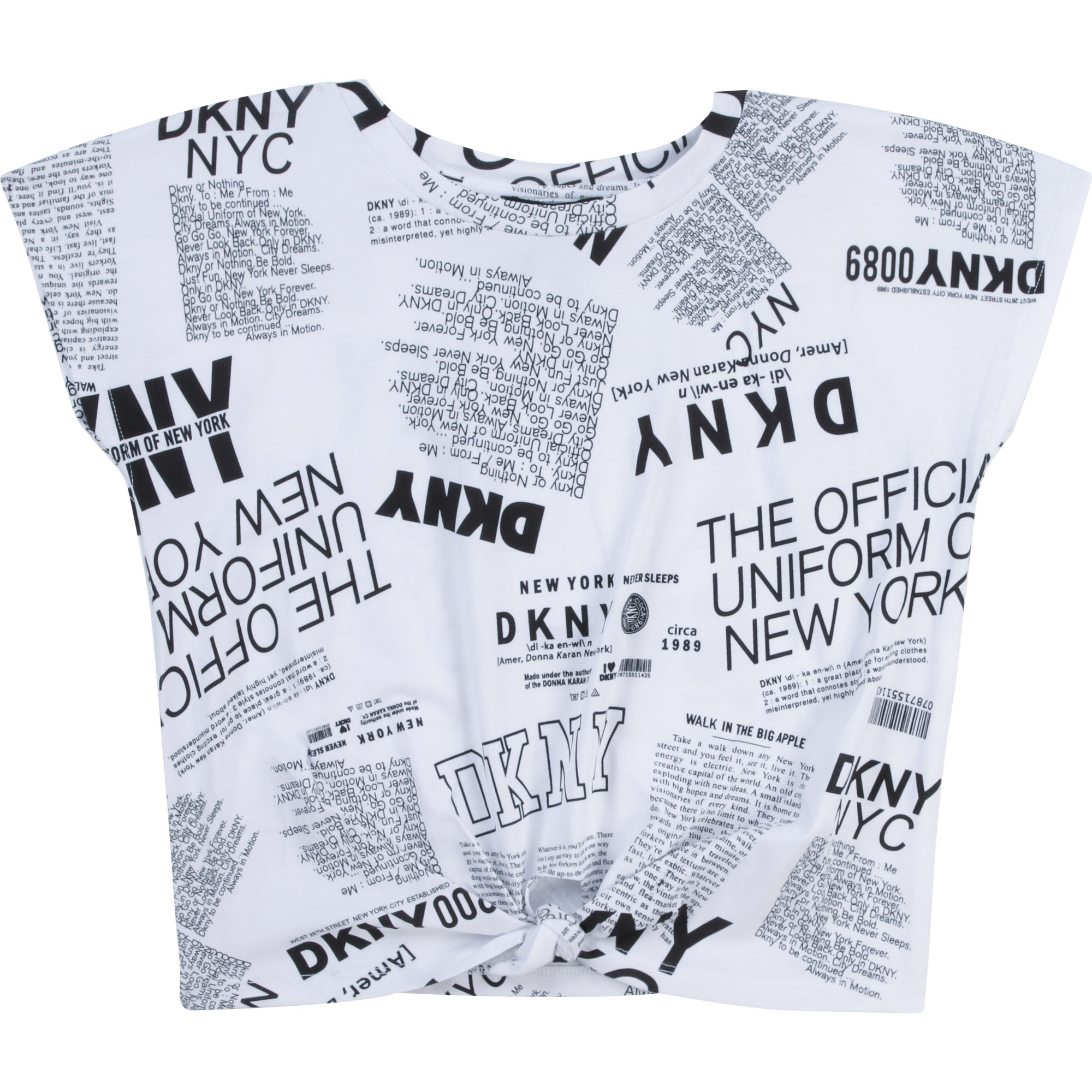 Camiseta de algodón elástico DKNY para NIÑA