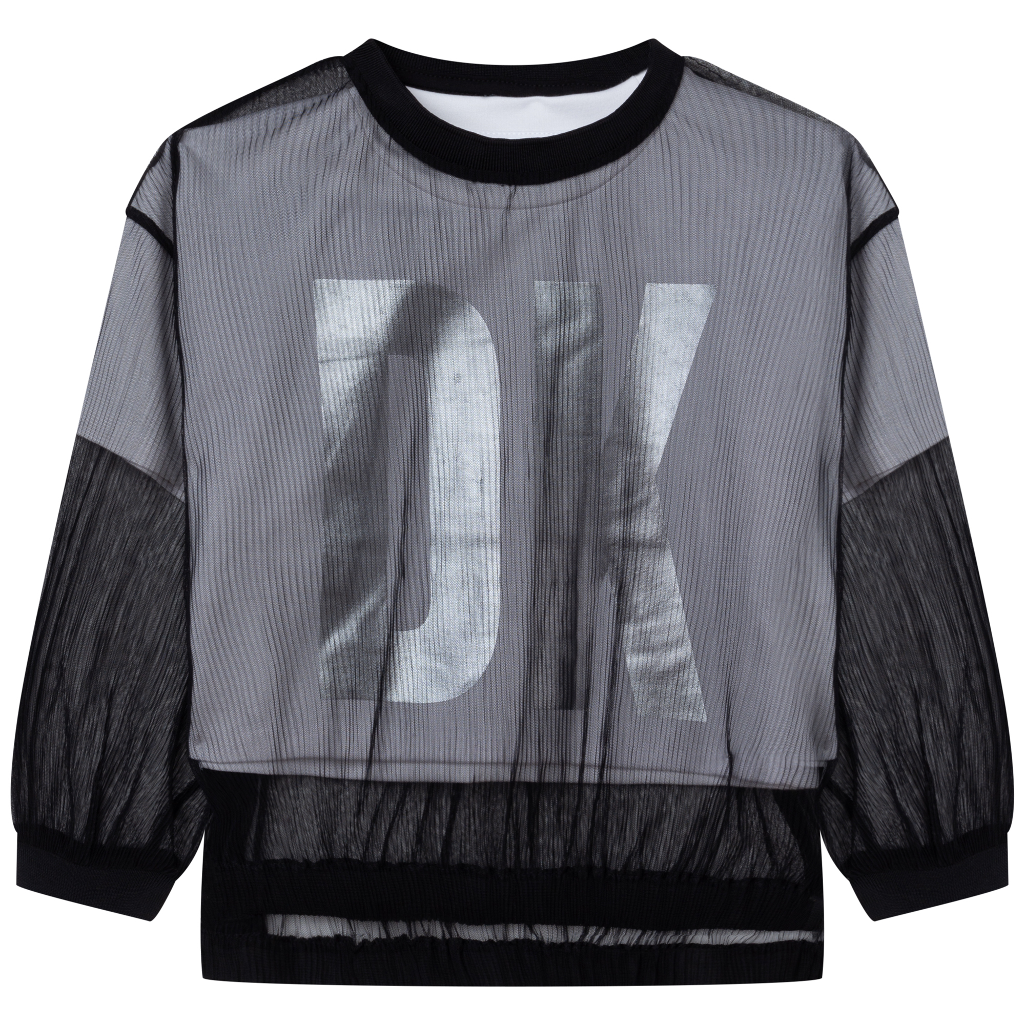 Blusa 2 in 1 con logo argento DKNY Per BAMBINA
