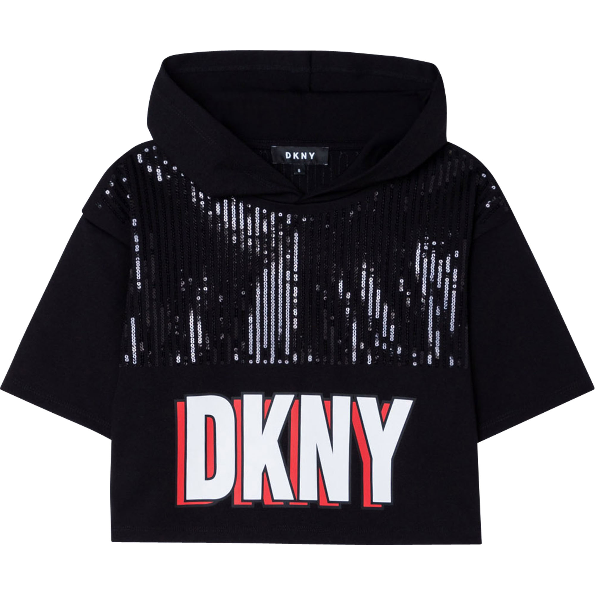 Hooded T-shirt with sequins DKNY for GIRL