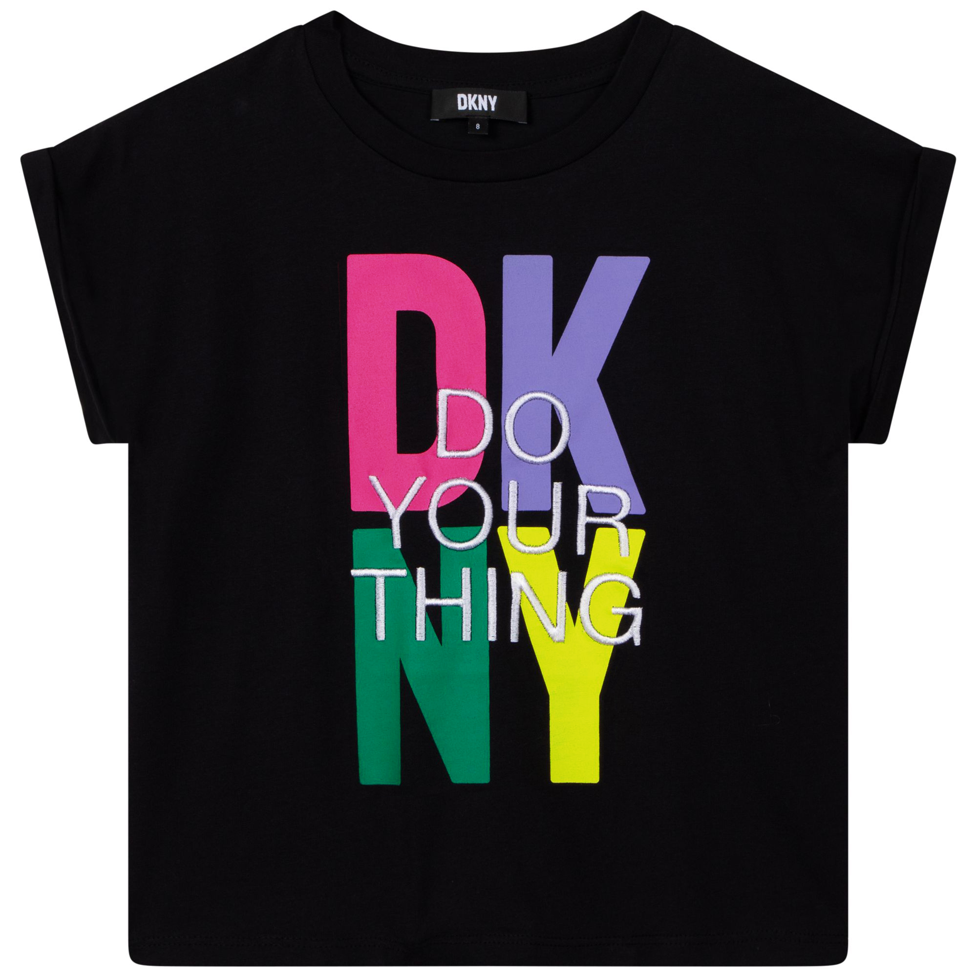 Camiseta de algodón estampada DKNY para NIÑA