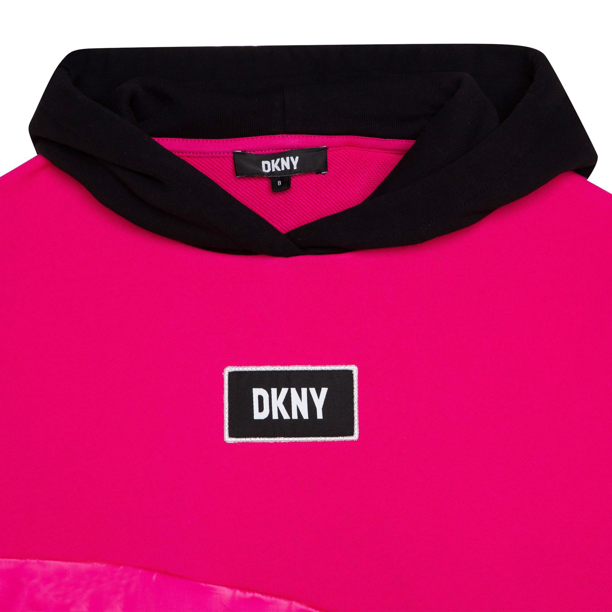 Sweat bimatière à capuche DKNY pour FILLE