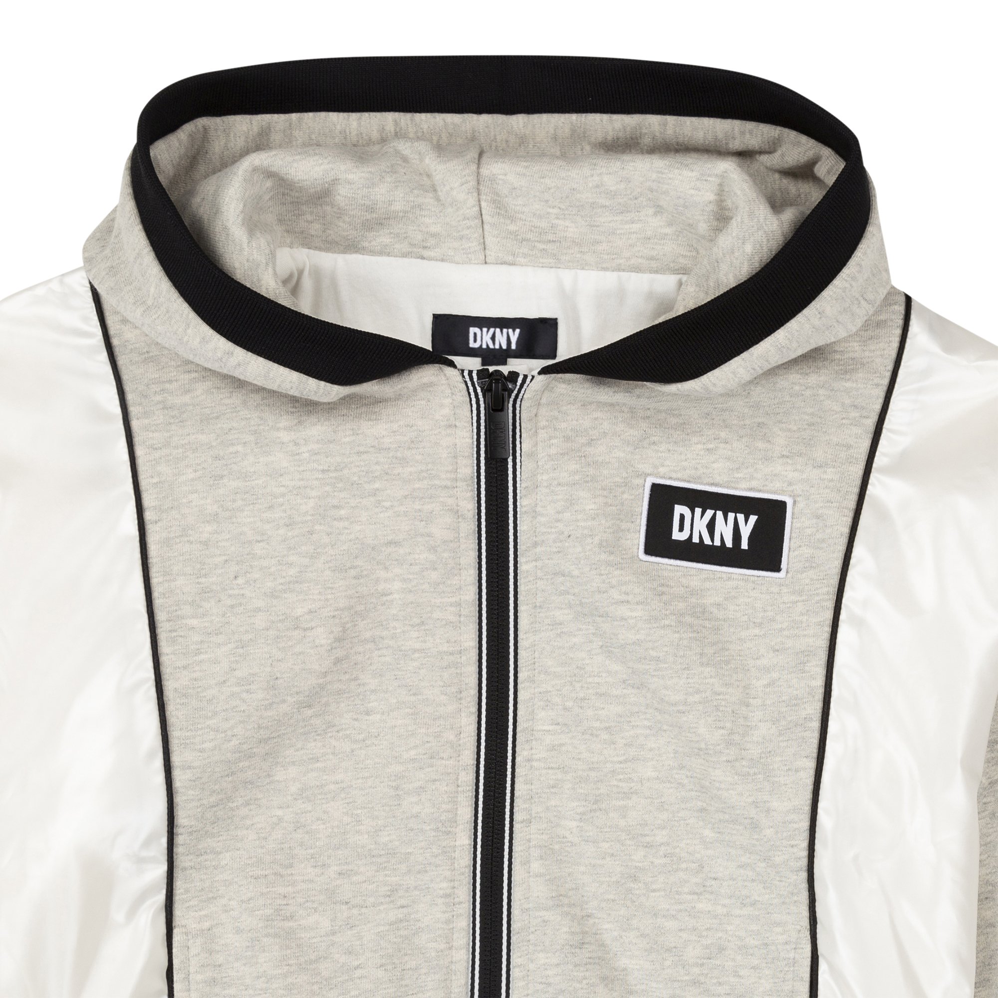 Hooded dual-fabric sweatshirt DKNY for GIRL