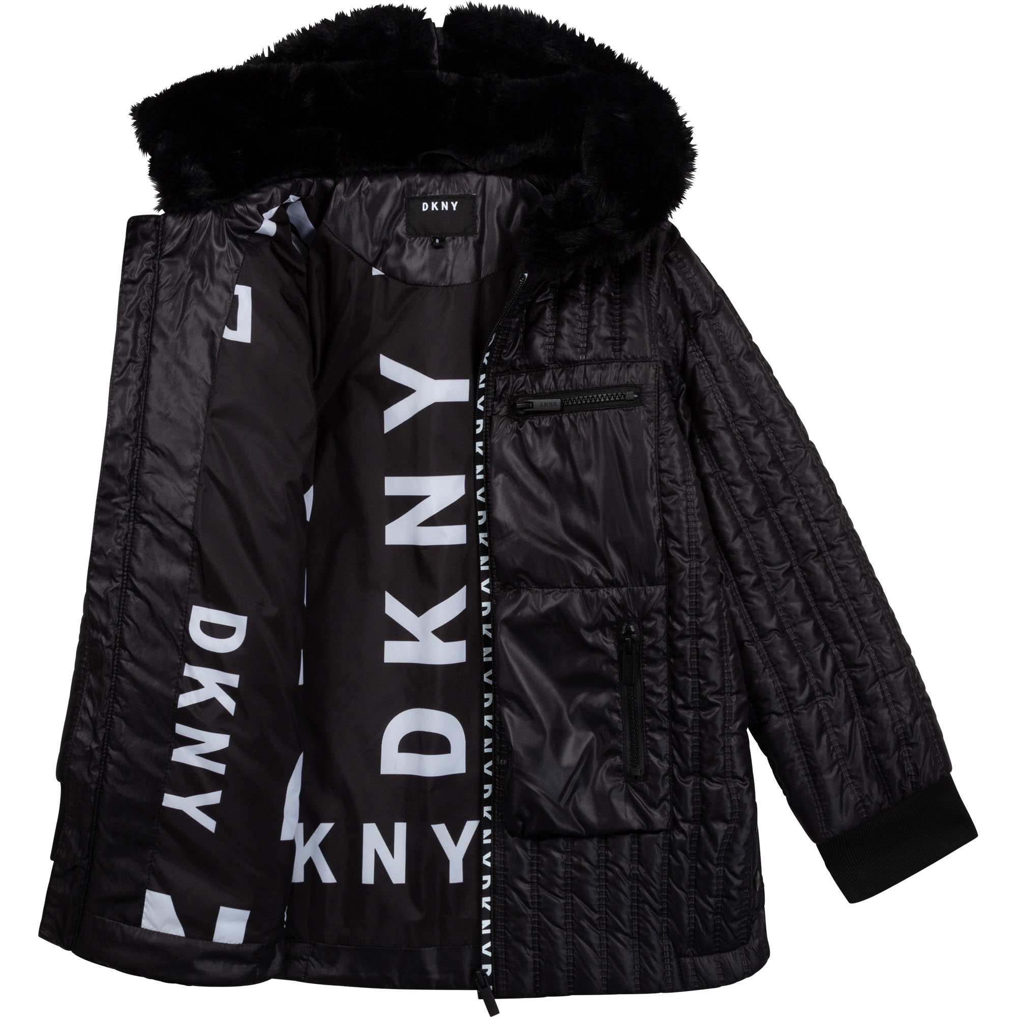 Parka lungo con cappuccio DKNY Per BAMBINA