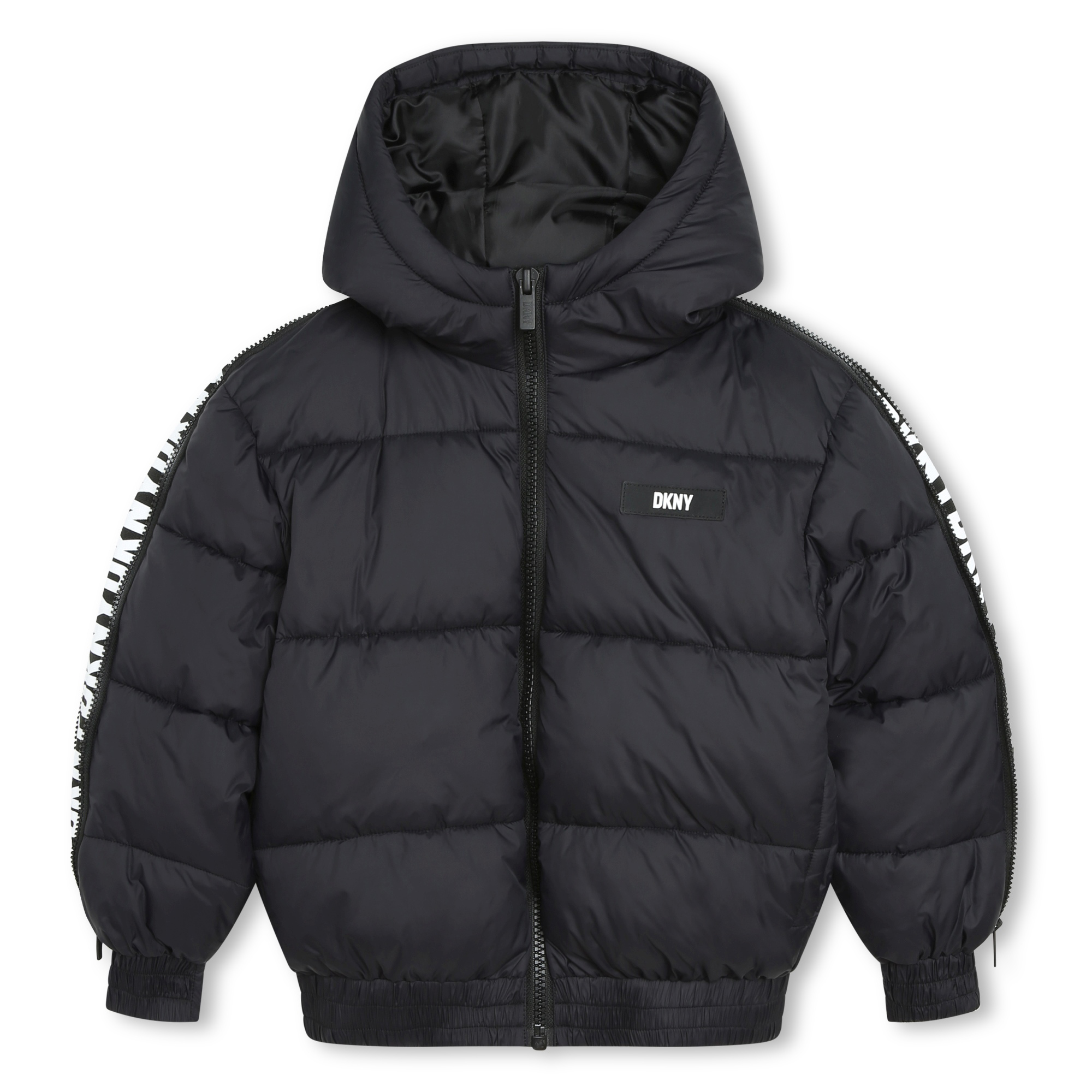 DKNY Hooded puffer jacket unisex black 