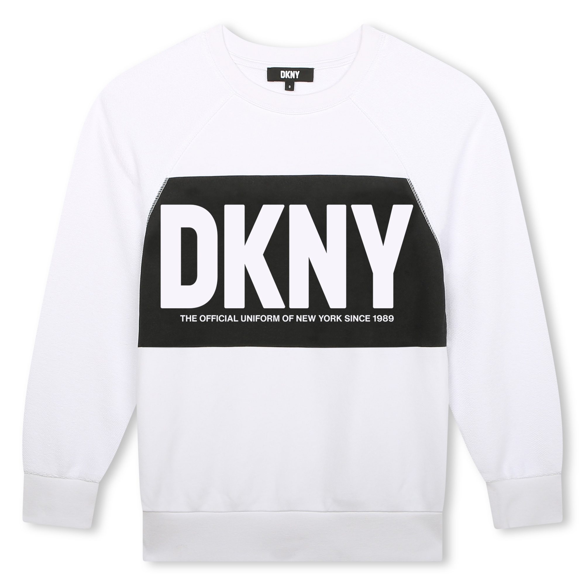 DKNY Sport Women's Crew Neck Sweatshirt Pullover White Black Logo