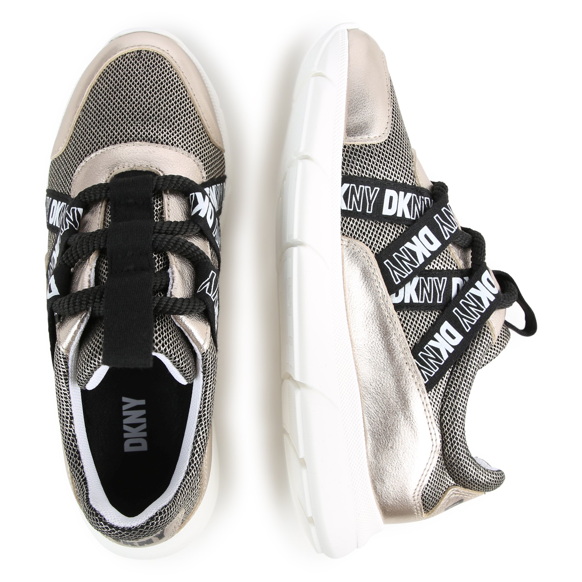 Leather and mesh trainers DKNY for GIRL
