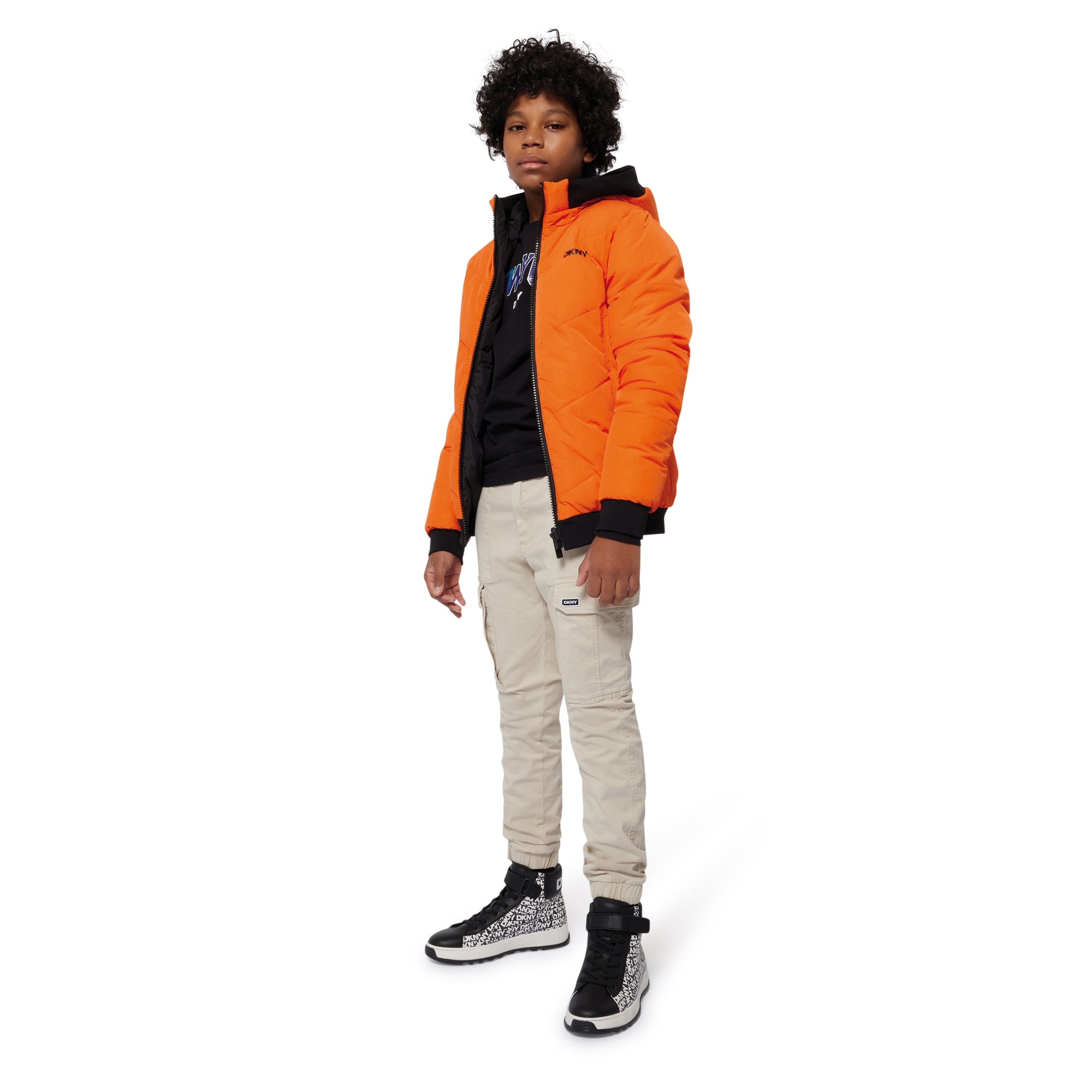 Reversible hooded puffer DKNY for BOY