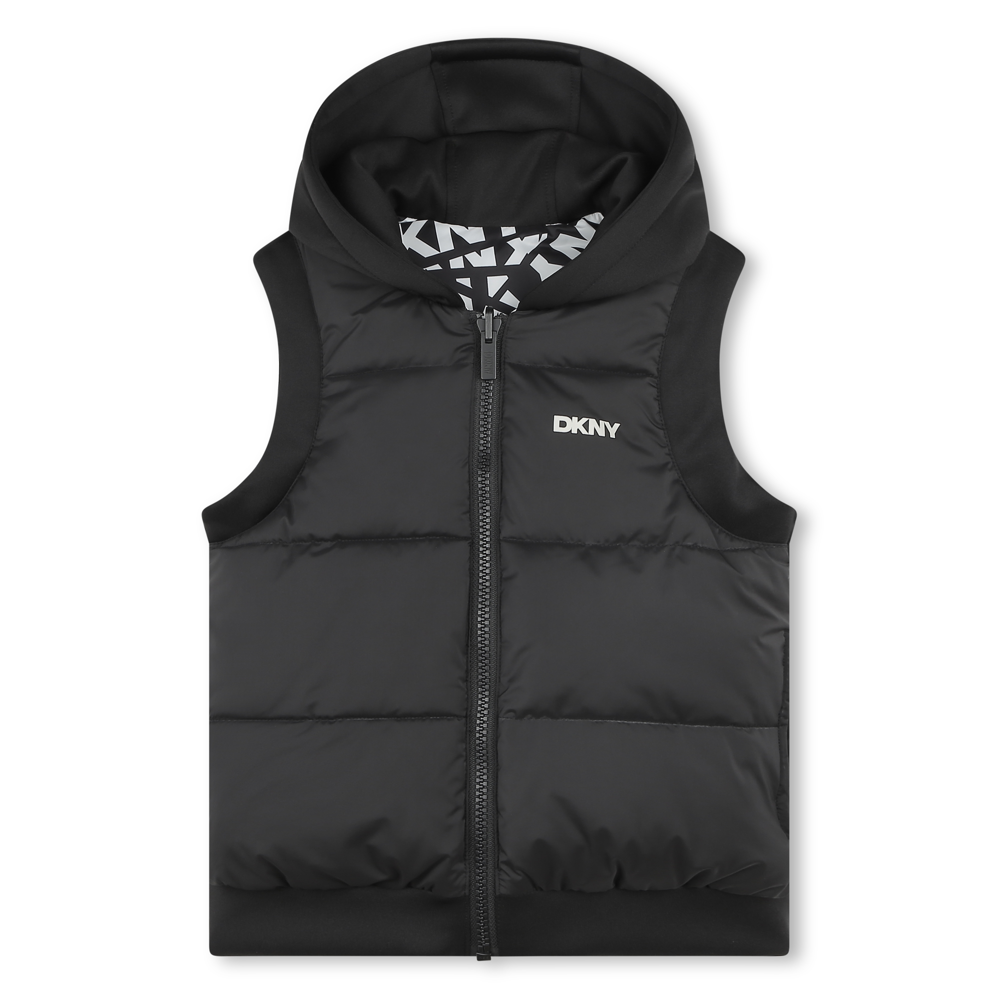 Hooded sleeveless puffer DKNY for UNISEX