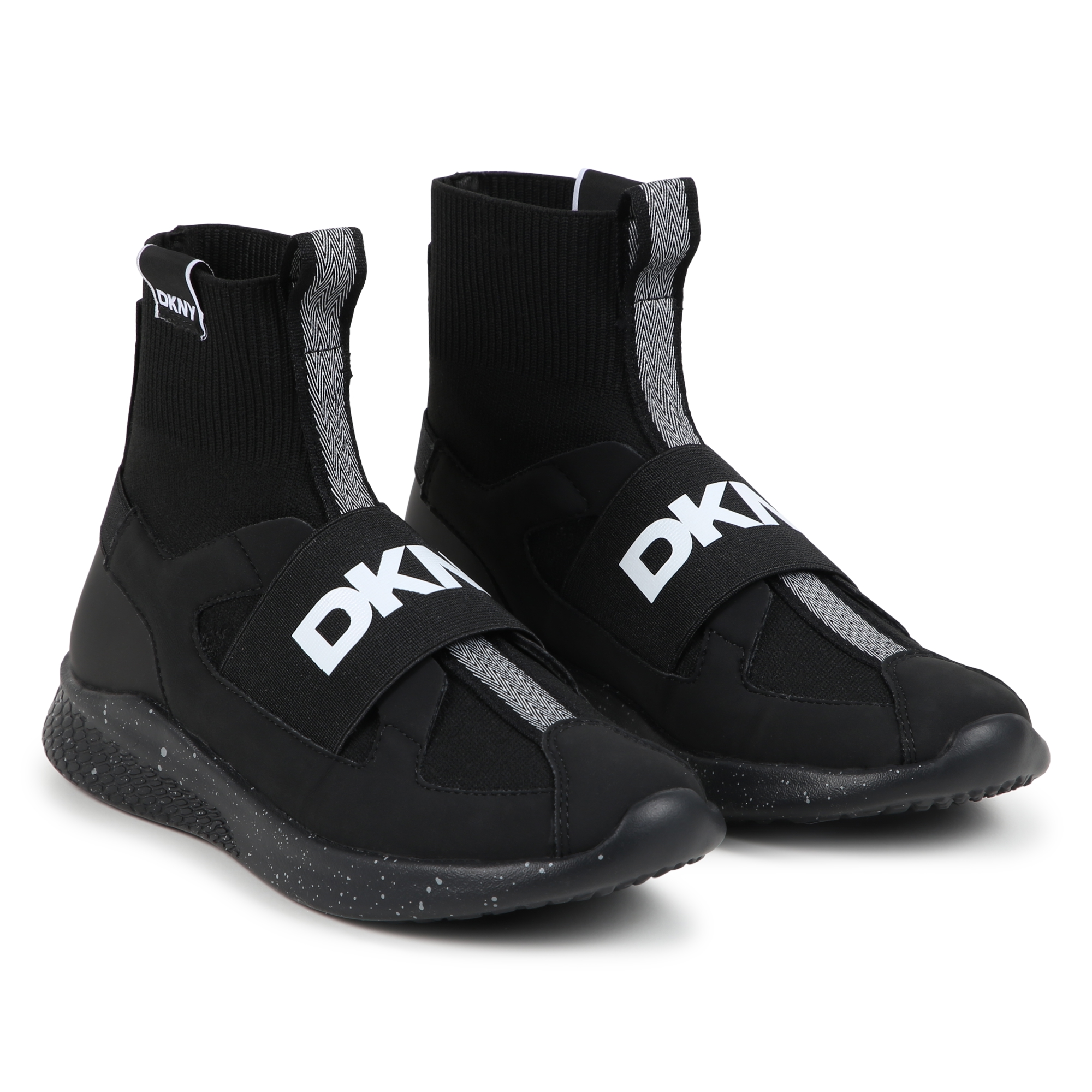 DKNY High top sock trainers unisex black Kids around