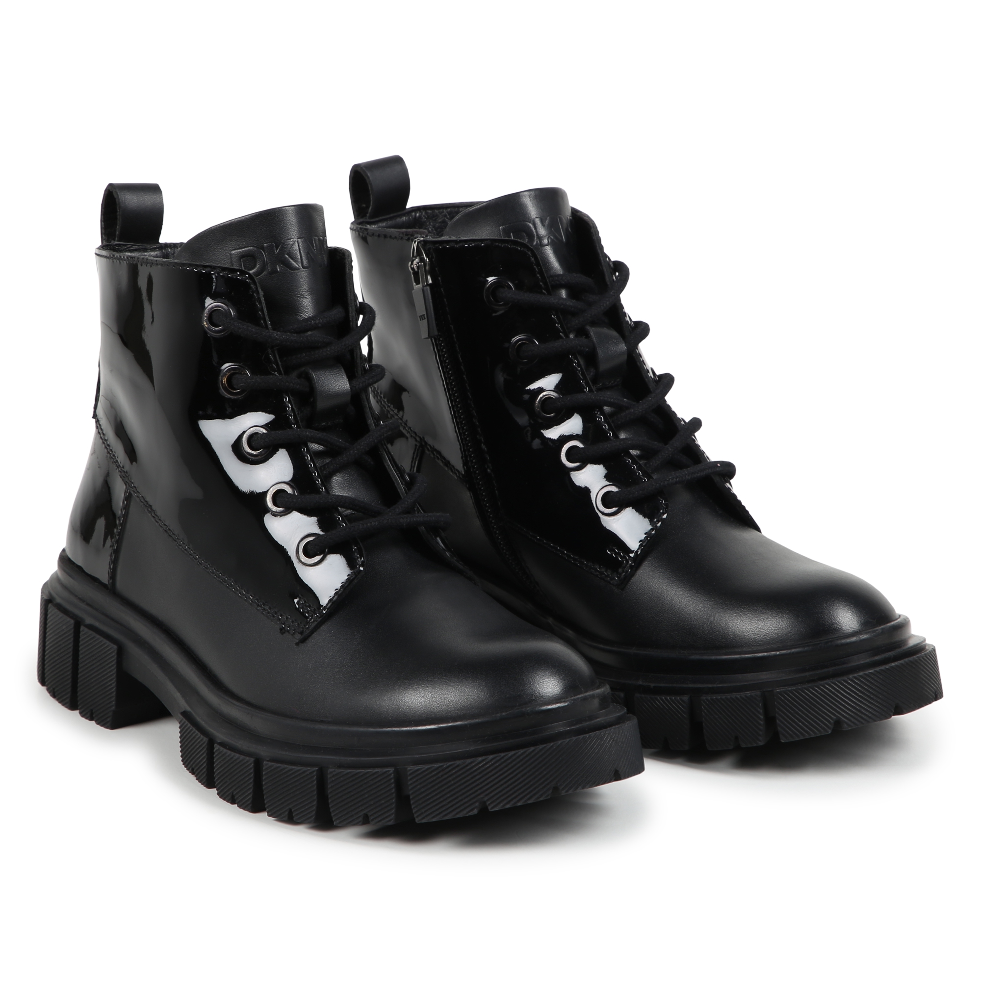 Zip up leather ankle boots