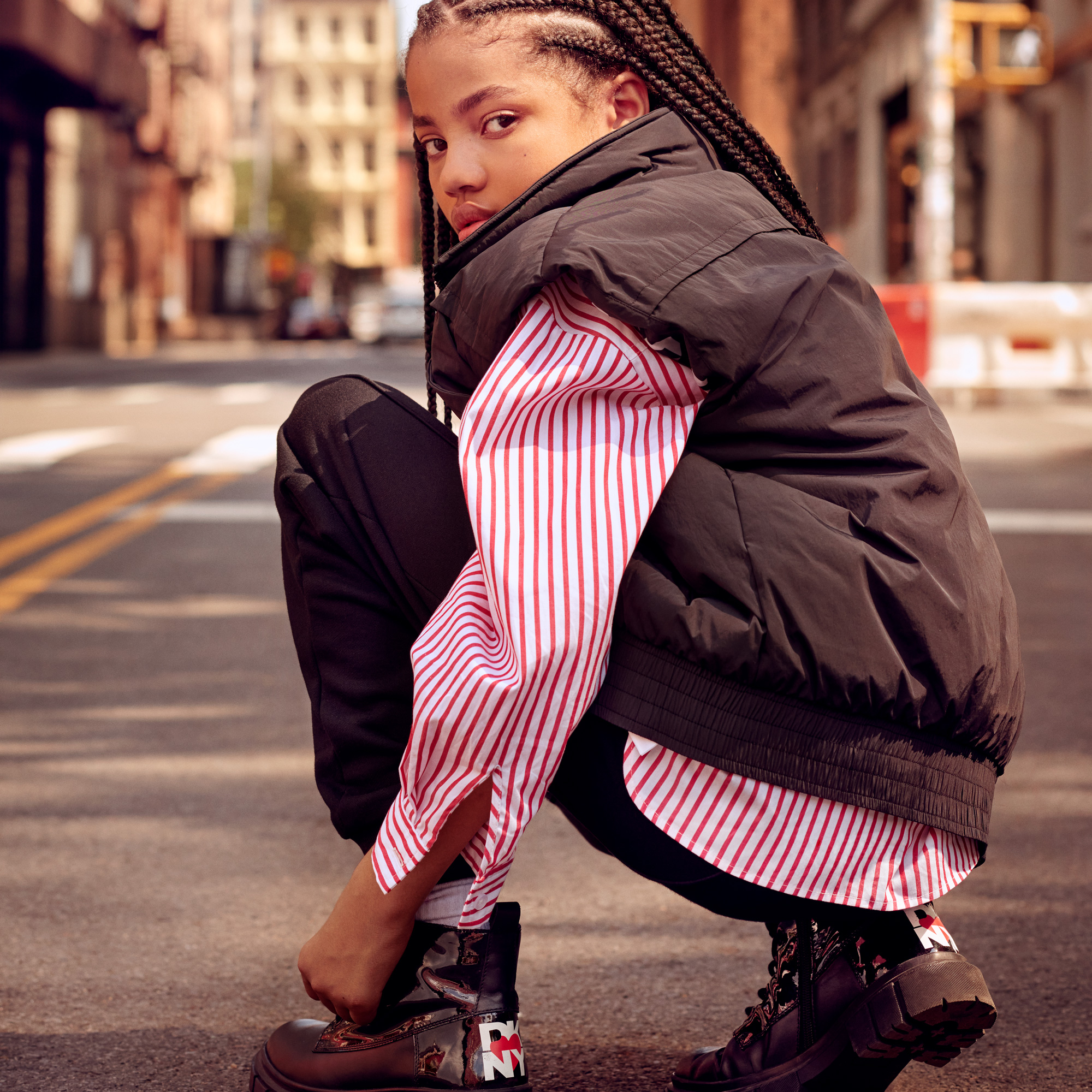 Leder-Stiefeletten mit Zipper DKNY Für MÄDCHEN