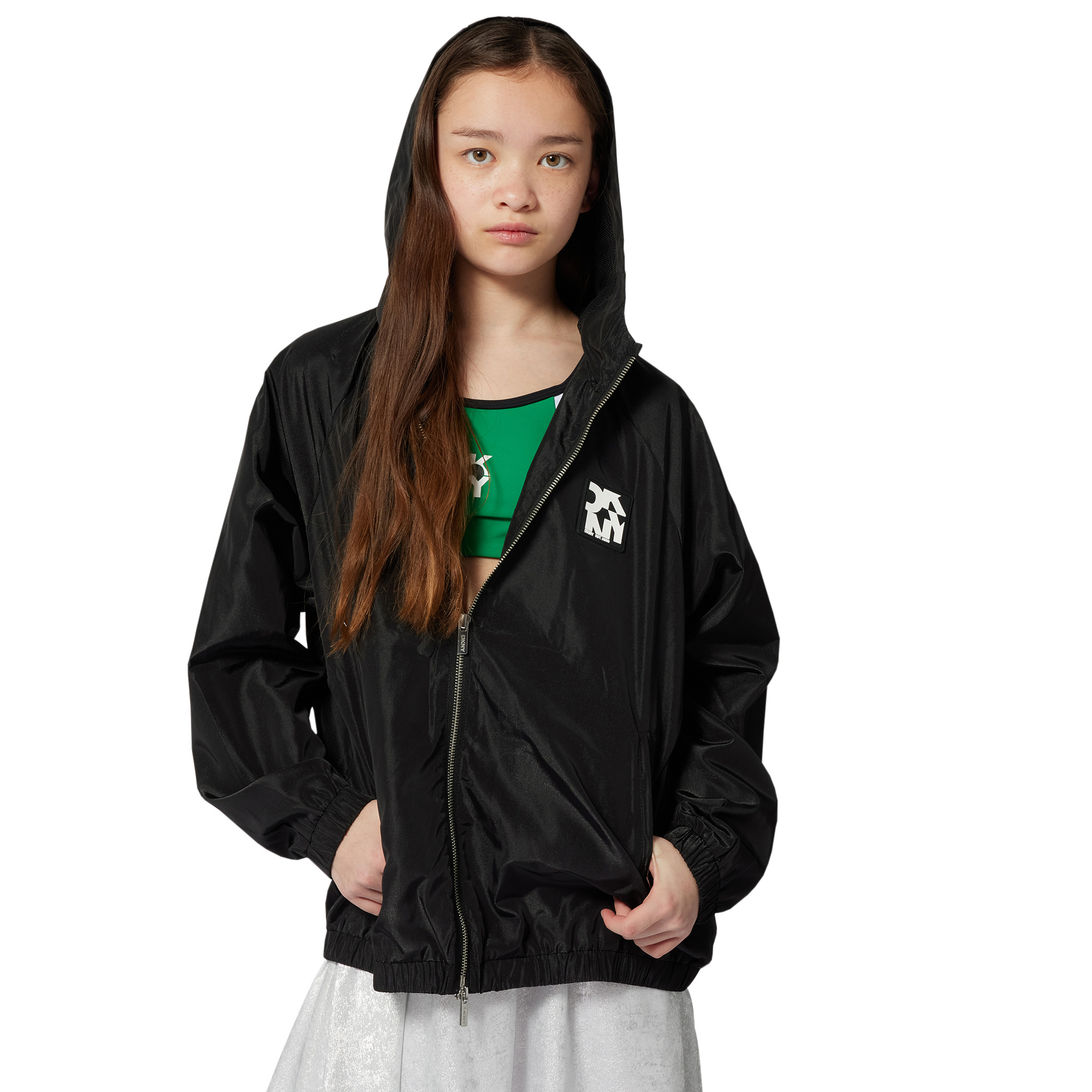 Blouson déperlant à capuche DKNY pour FILLE