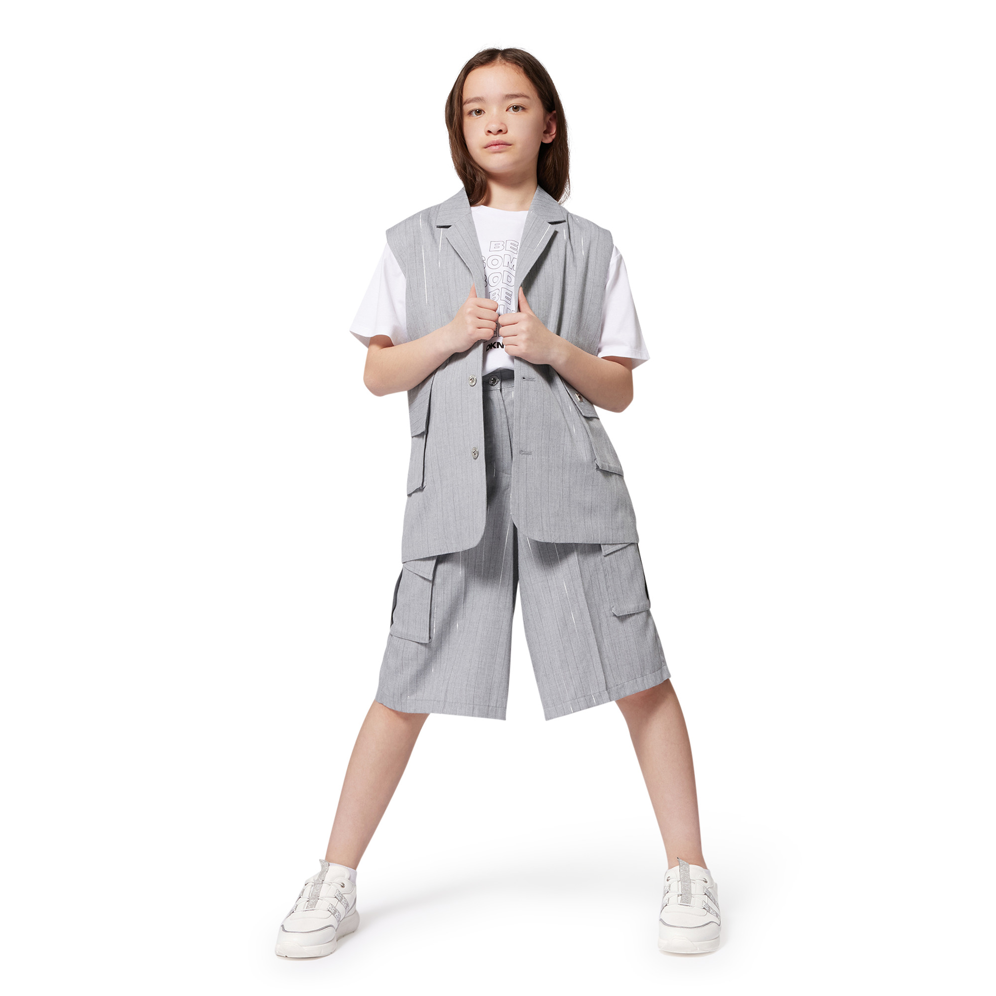 Veste sans manche à rayures DKNY pour FILLE