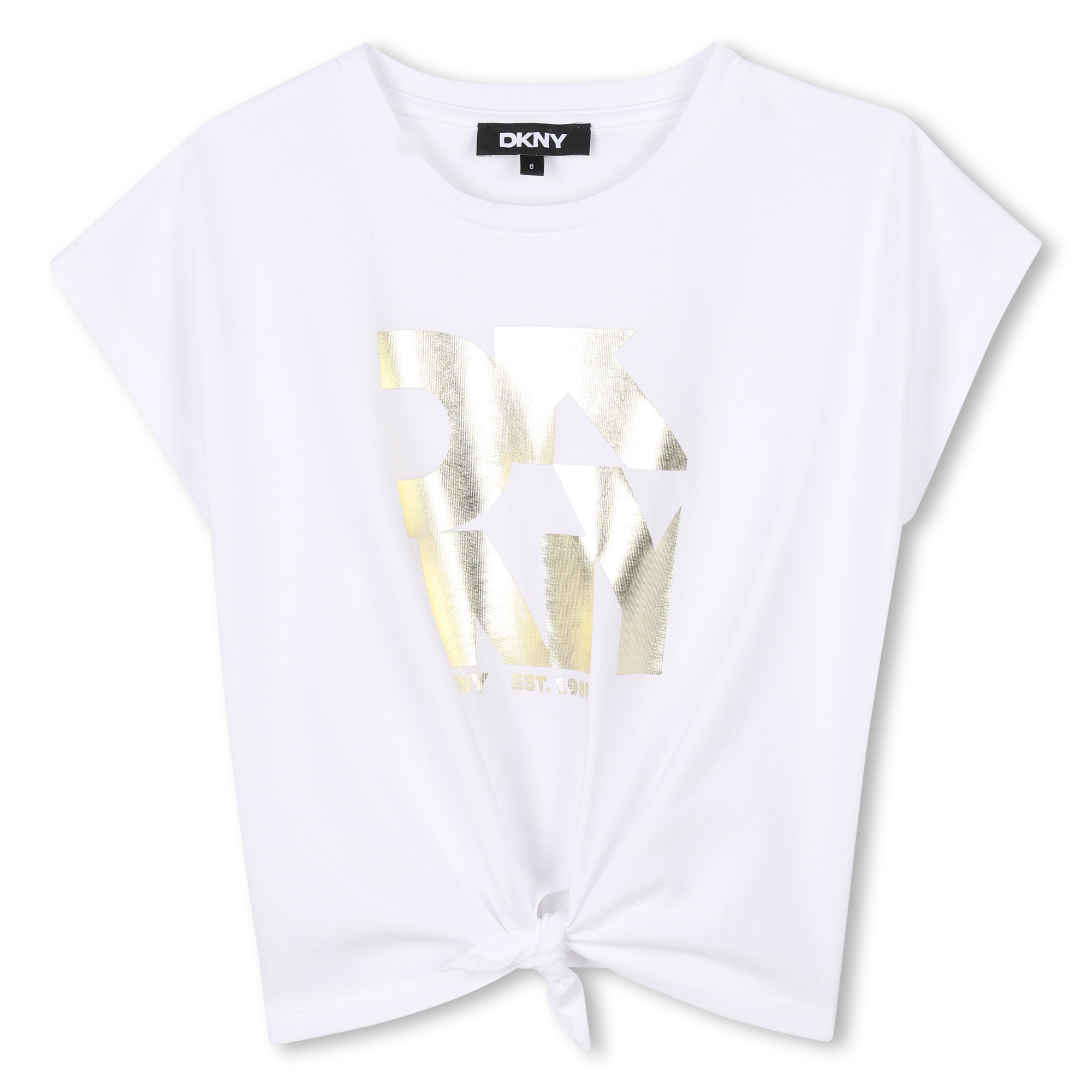 Cotton T-shirt with tie DKNY for GIRL