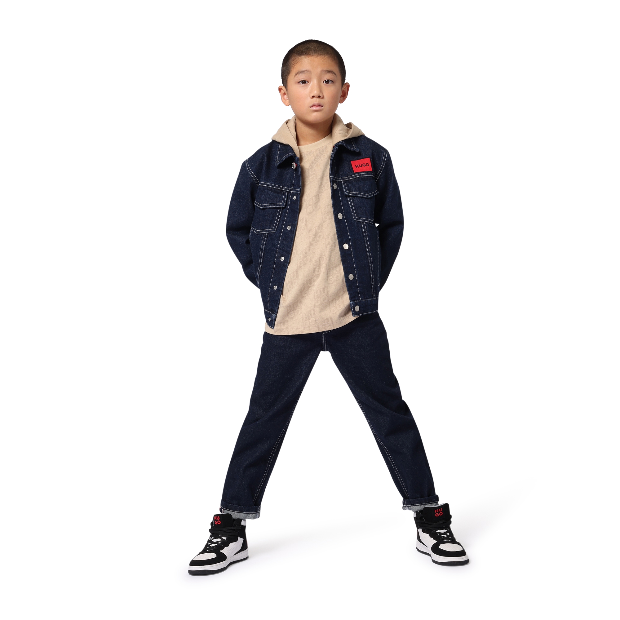 Hooded denim jacket HUGO for BOY