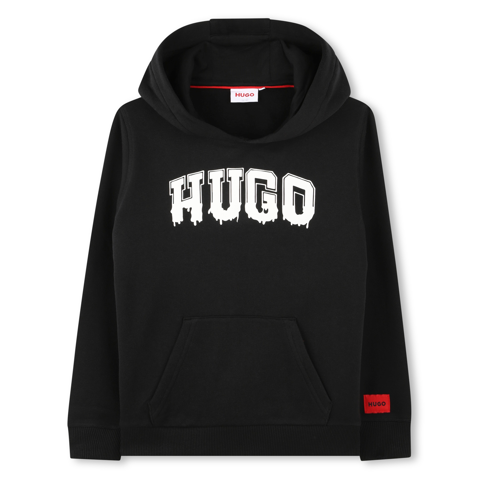 HUGO Sweat shirt a capuche garcon noir Kids around