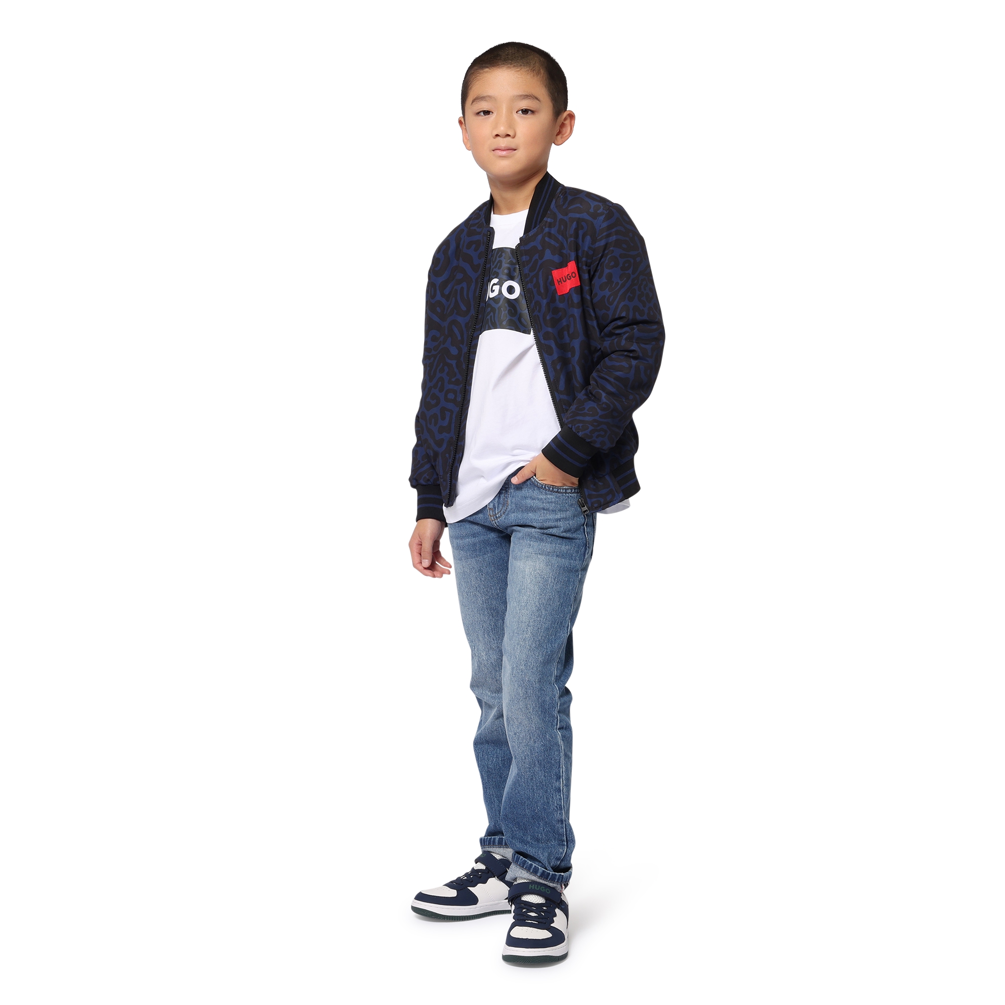 Straight cotton jeans HUGO for BOY