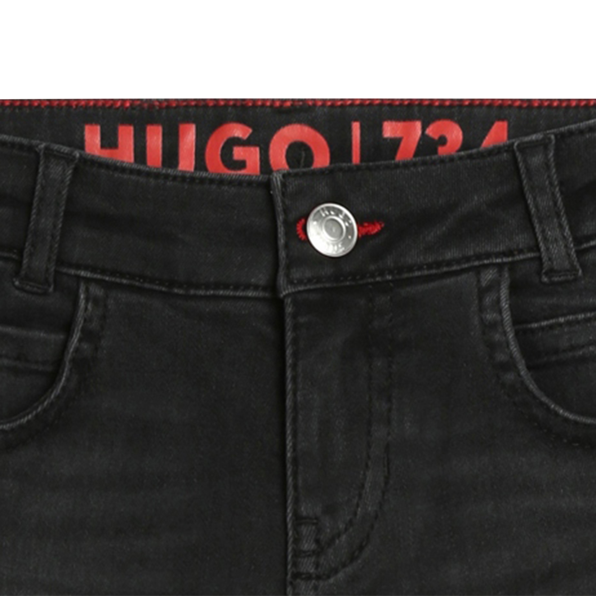 Verstellbare, unifarbene Jeans HUGO Für JUNGE