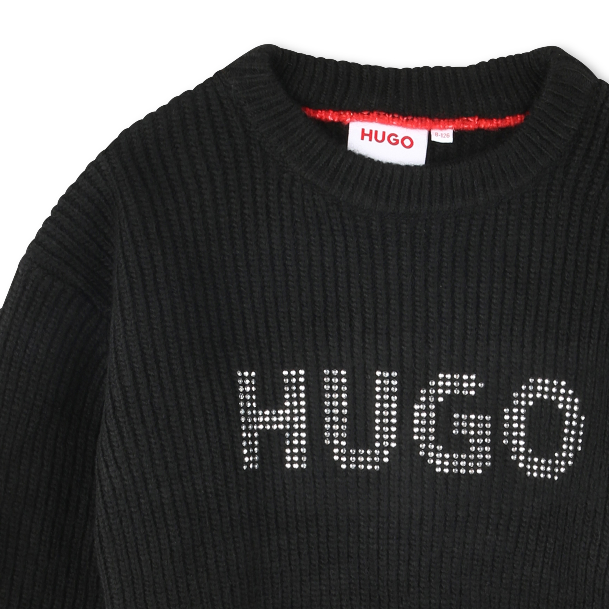 Pullover crop logo borchiato HUGO Per BAMBINA