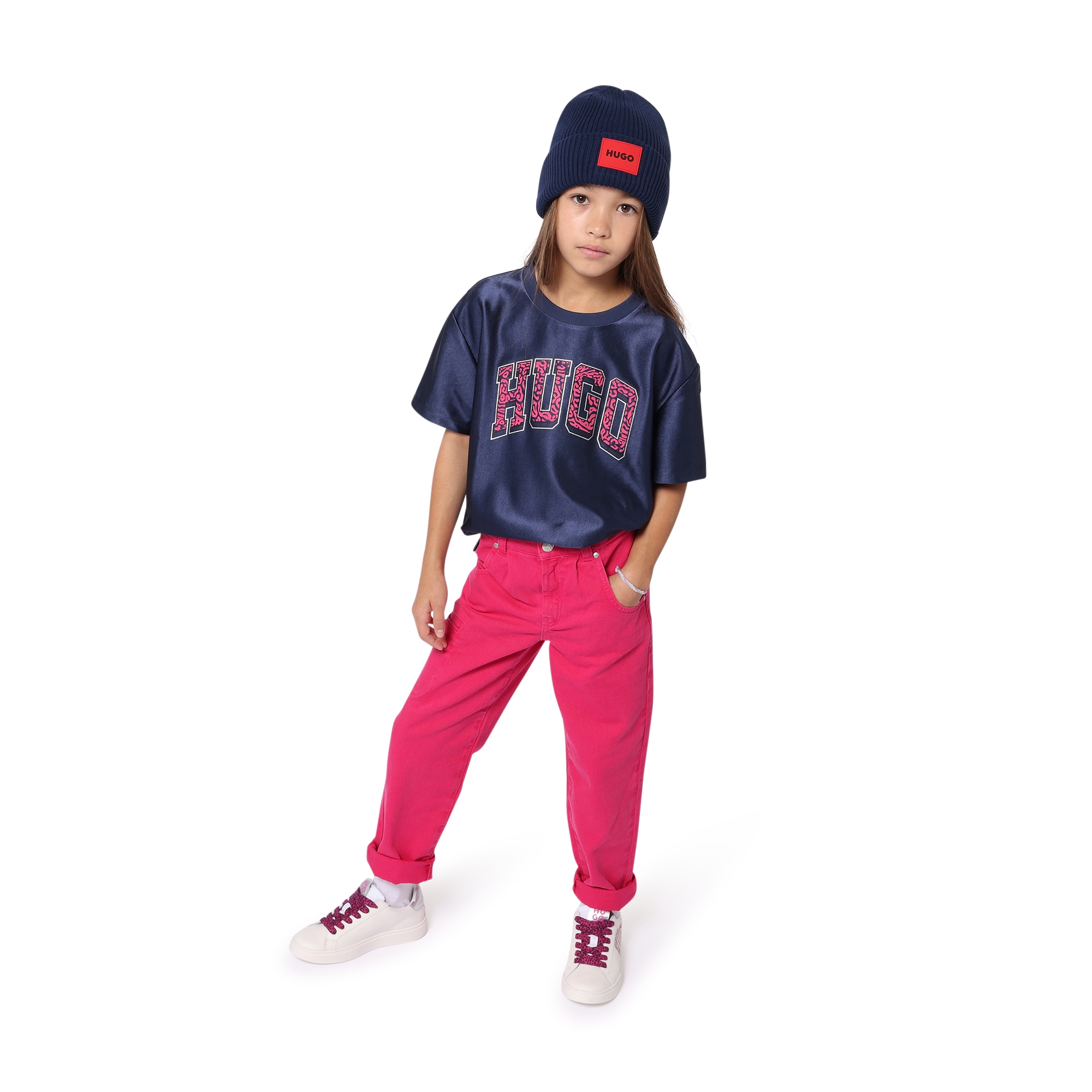 Faded cotton trousers HUGO for GIRL