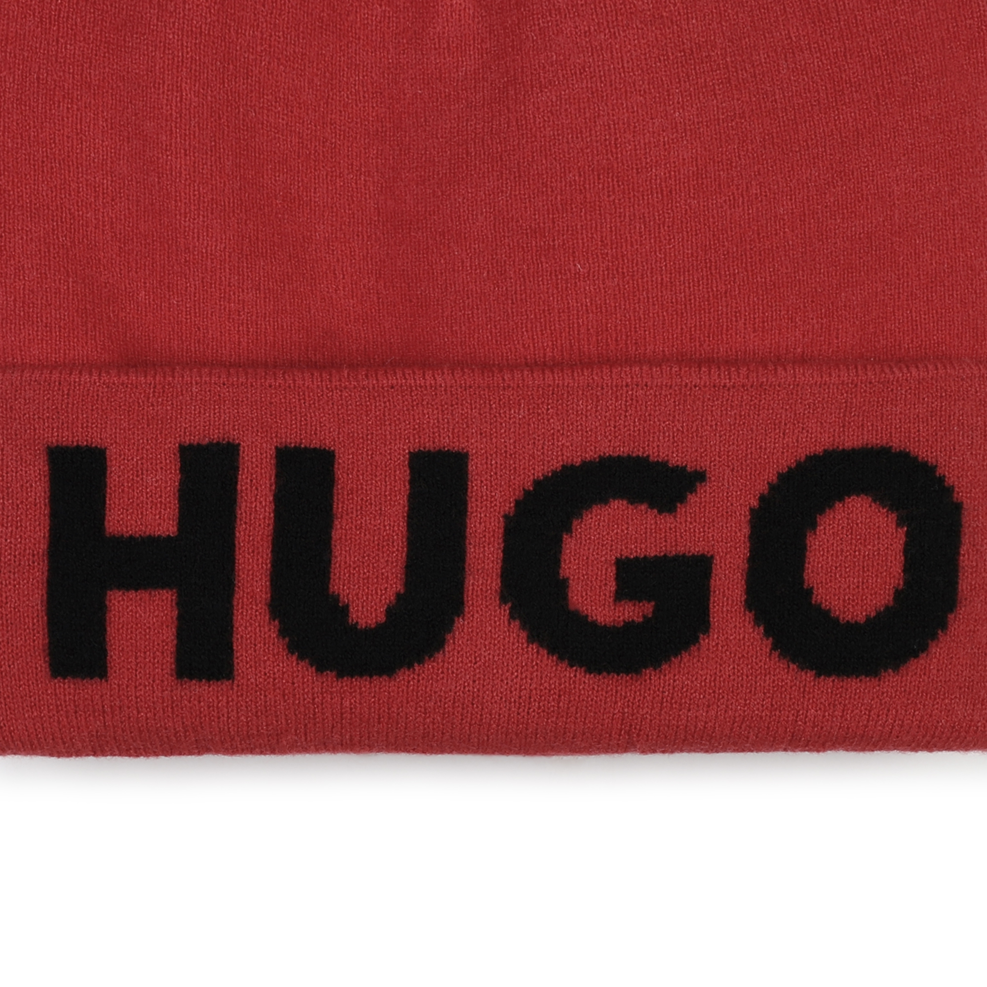 Knitted roll-up cuff hat HUGO for UNISEX