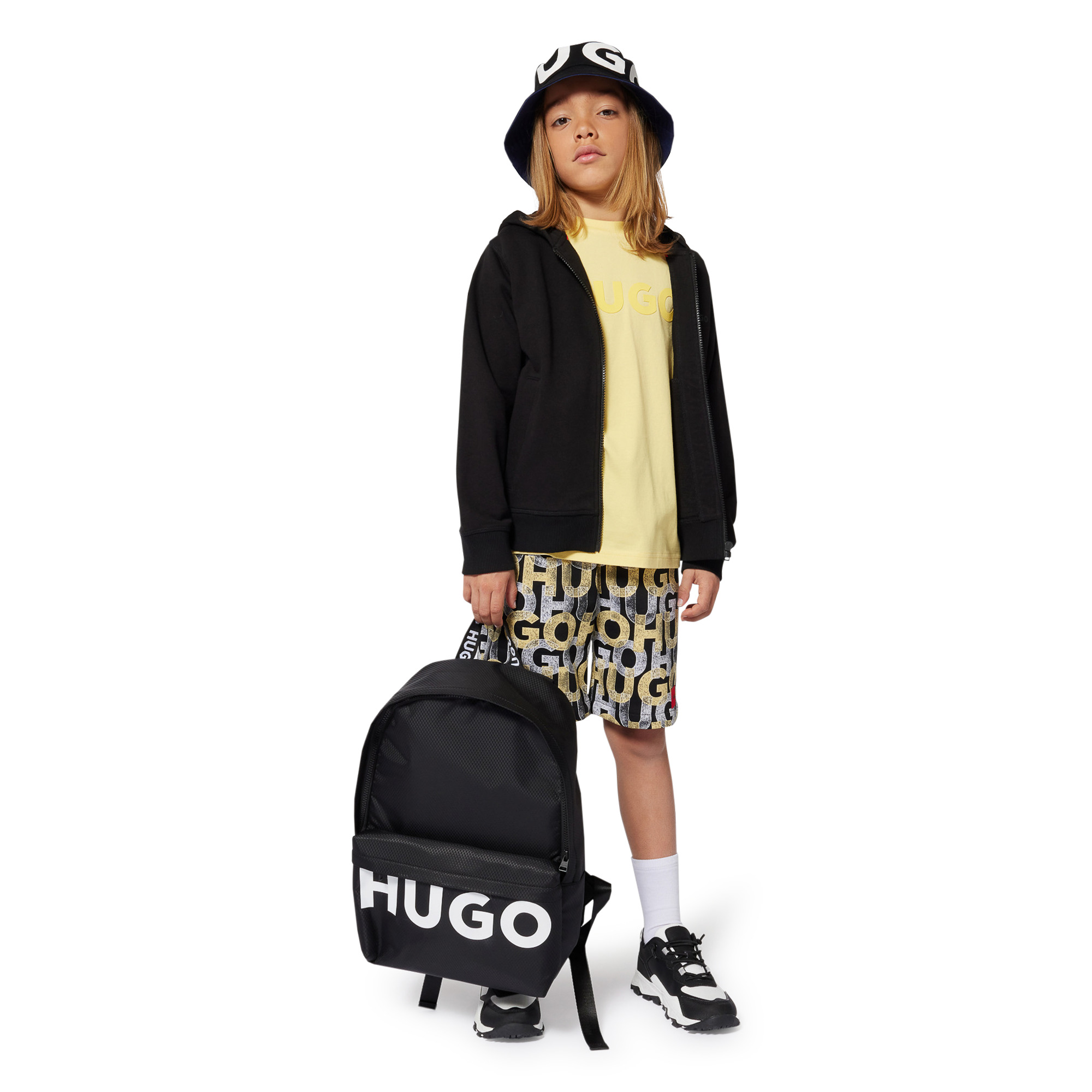 Bi-material lace-up trainers HUGO for BOY