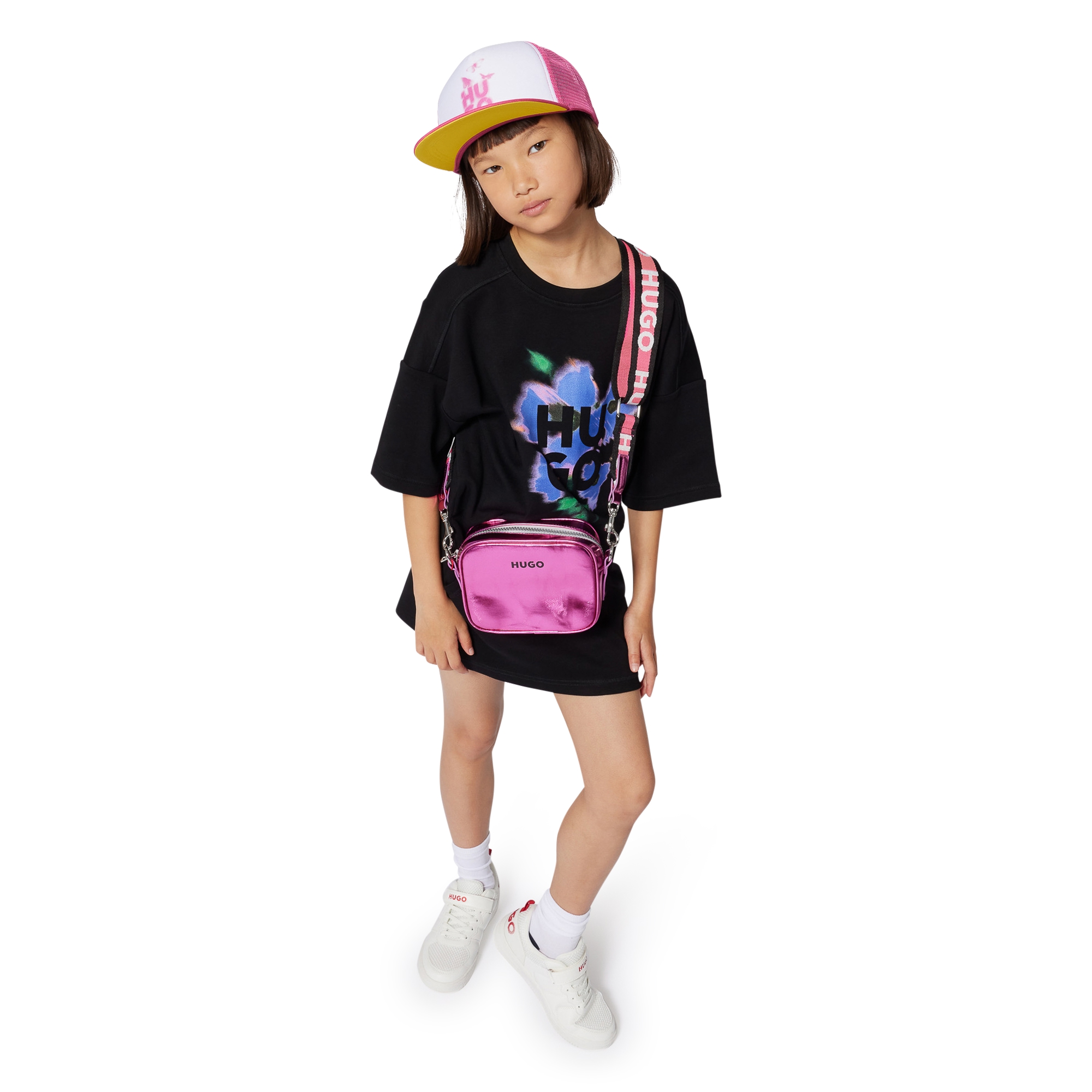 Adjustable bi-material cap HUGO for GIRL