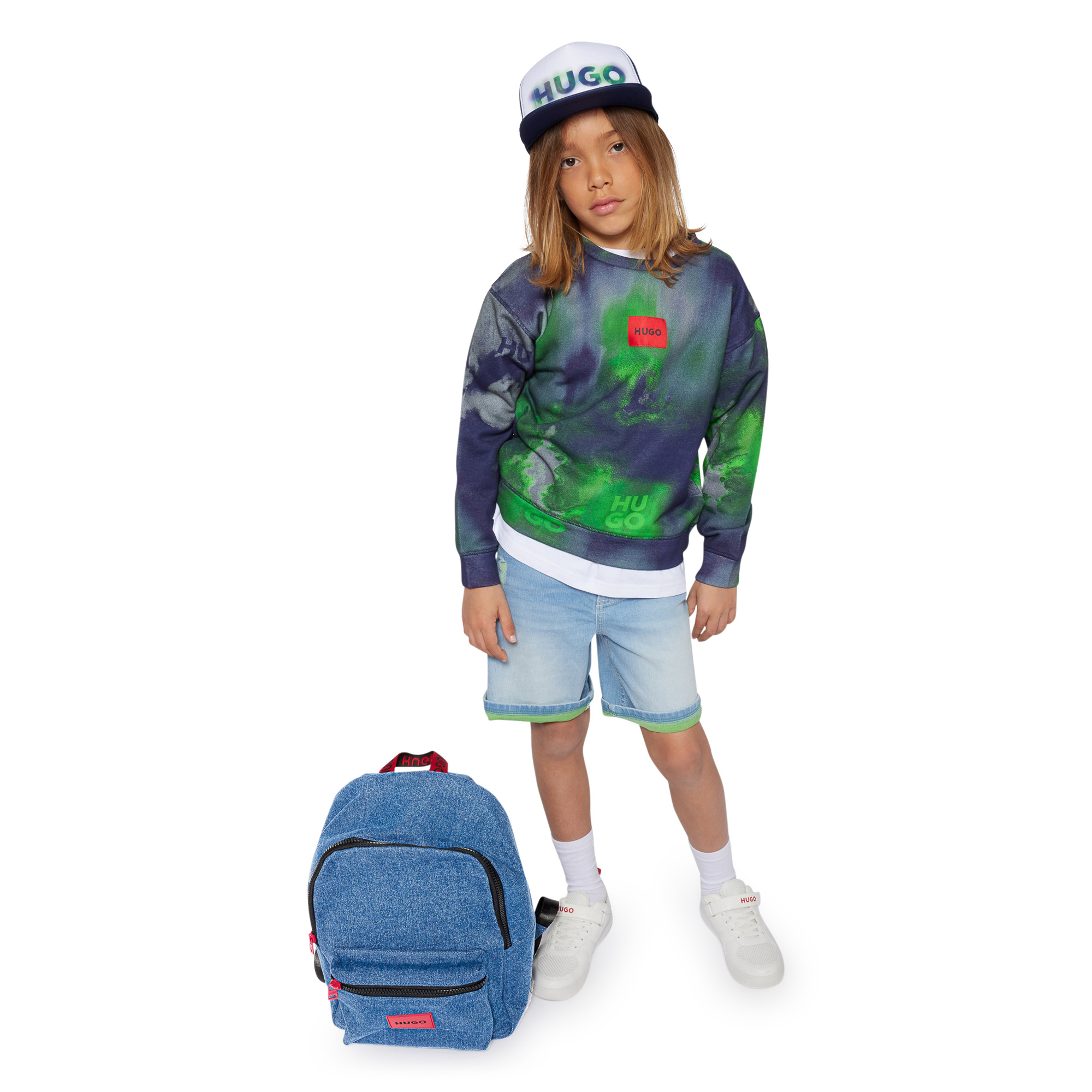 Cotton denim backpack HUGO for BOY