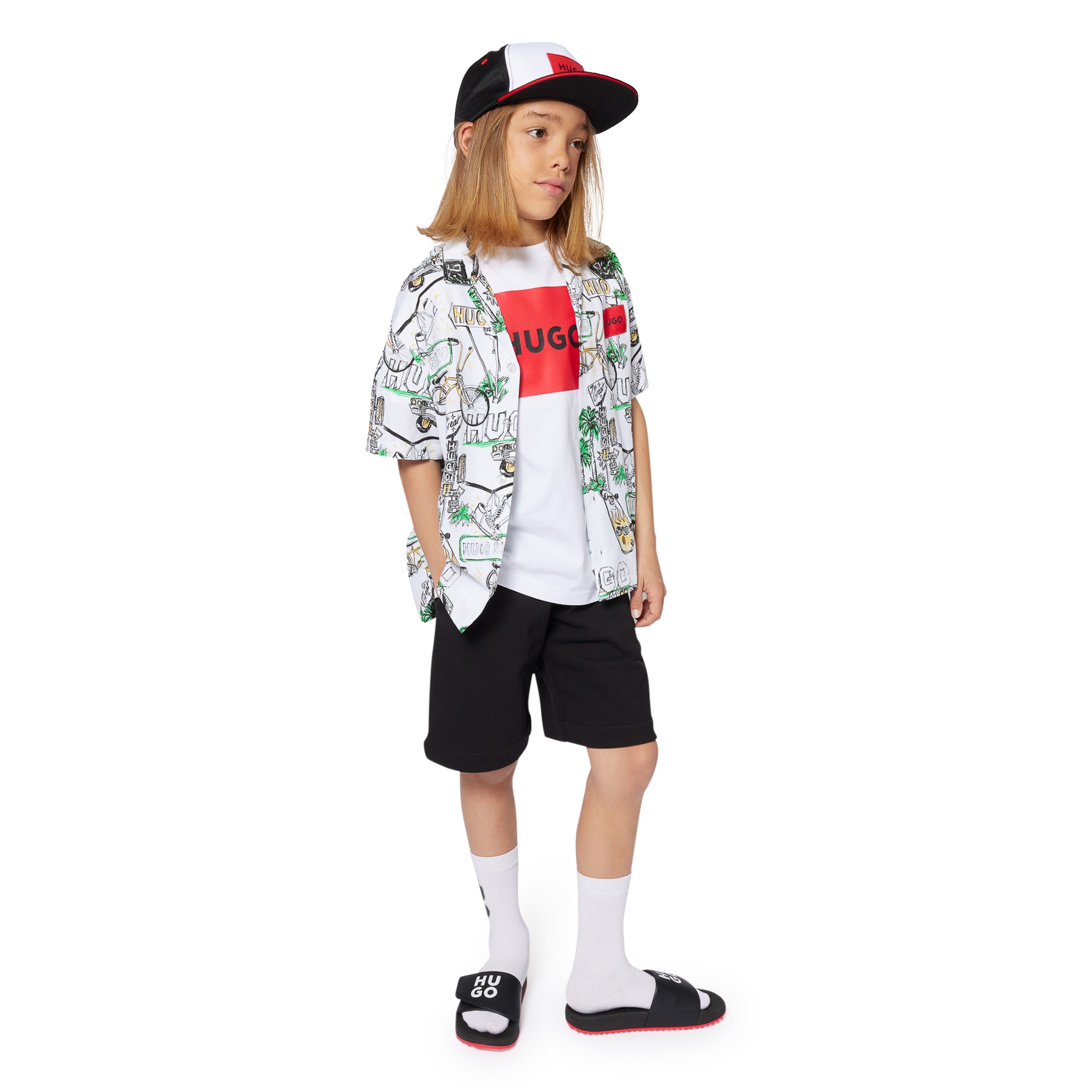 Short-sleeved cotton T-shirt HUGO for BOY