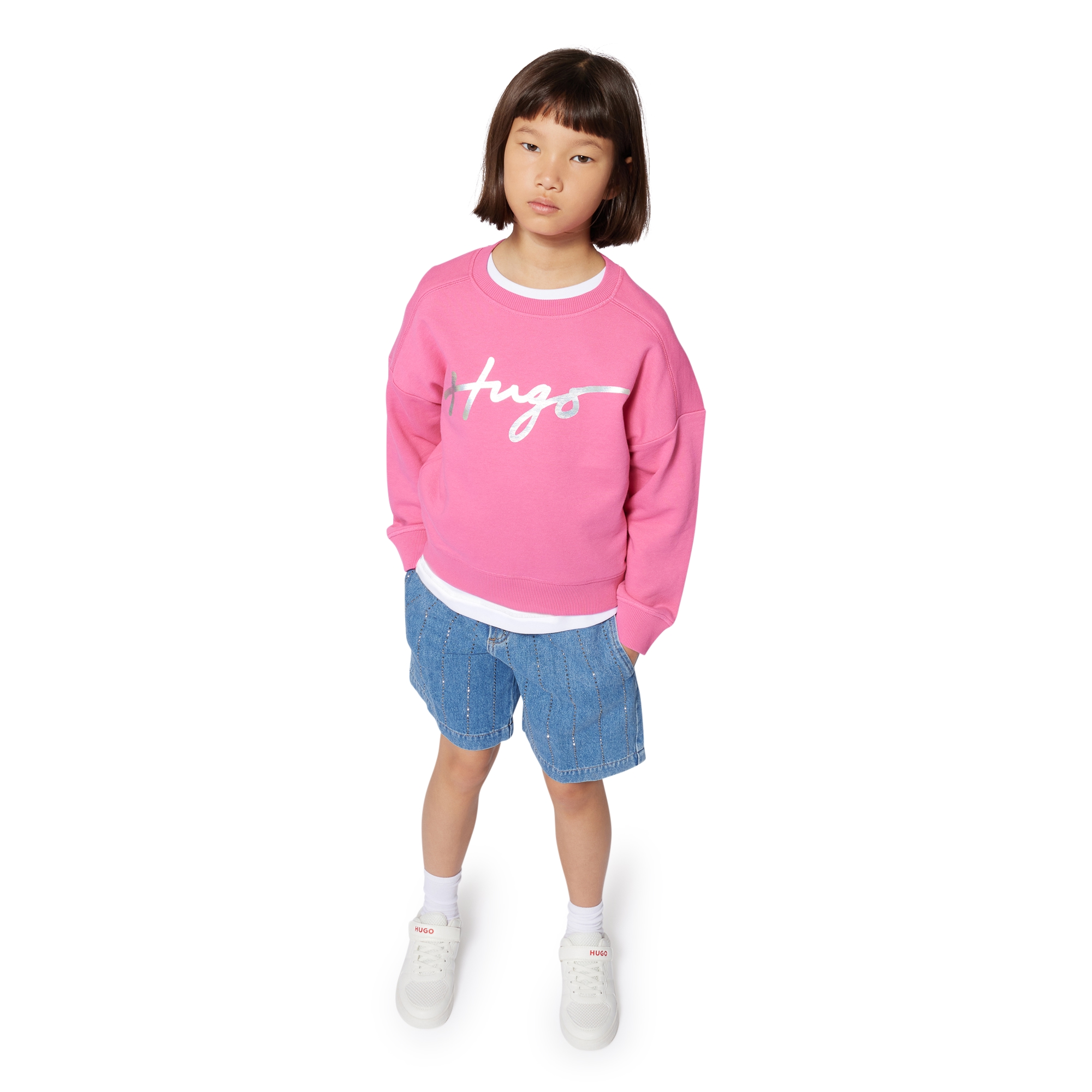 Fleece sweatshirt HUGO for GIRL