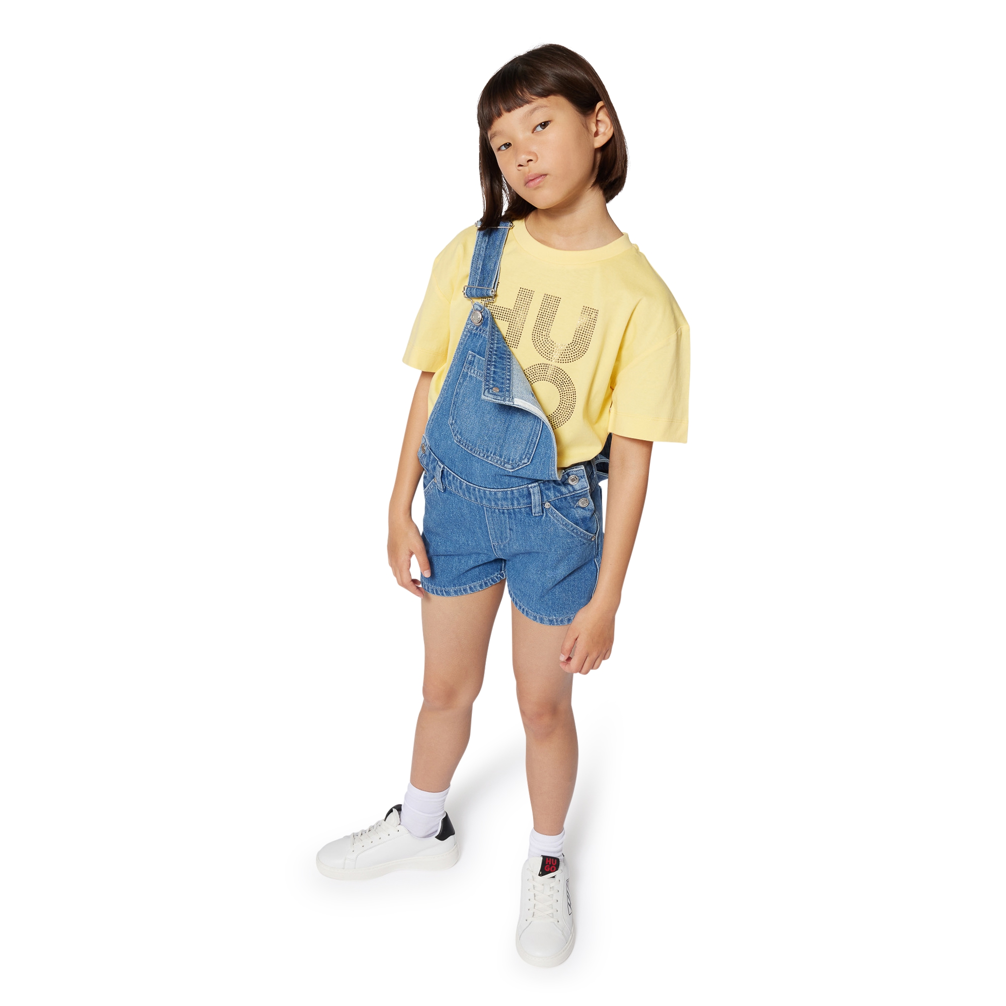 Salopette short en jean HUGO pour FILLE