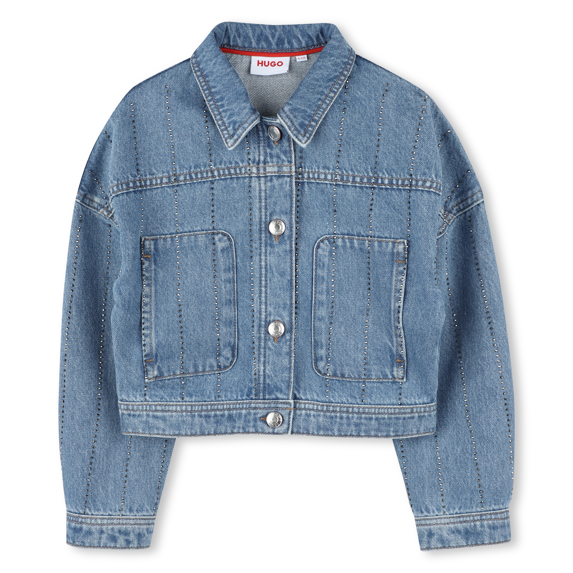 Veste en jean à rayures HUGO pour FILLE