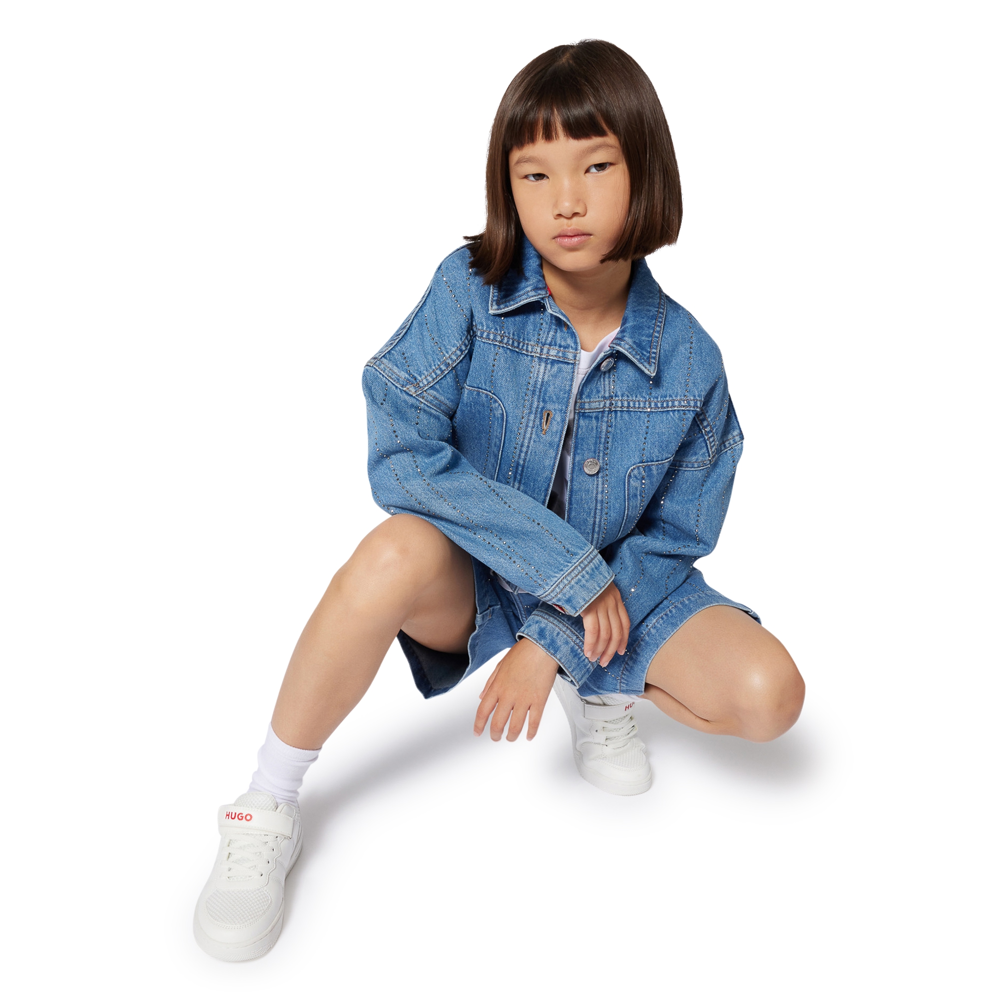 Striped denim jacket HUGO for GIRL