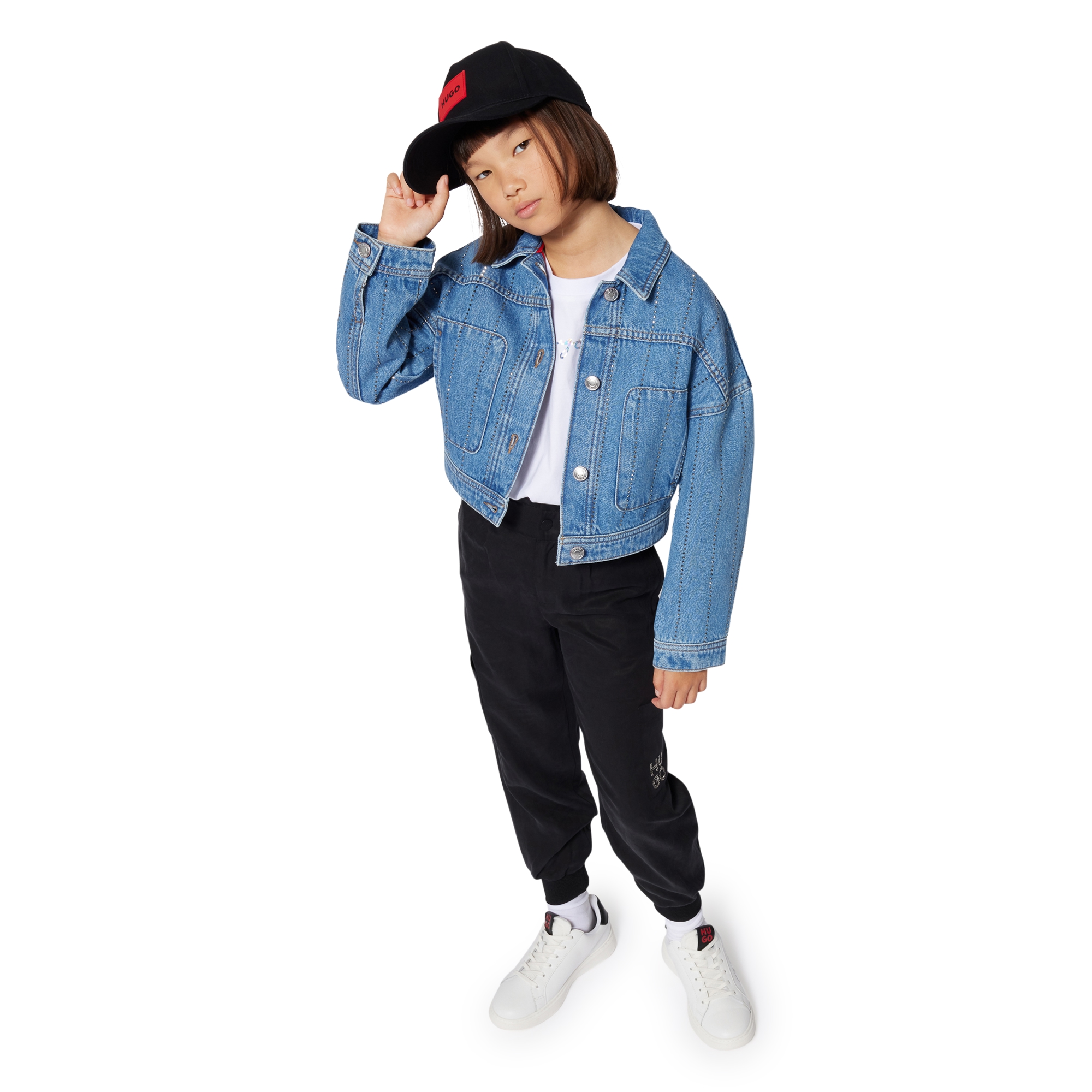 Striped denim jacket HUGO for GIRL