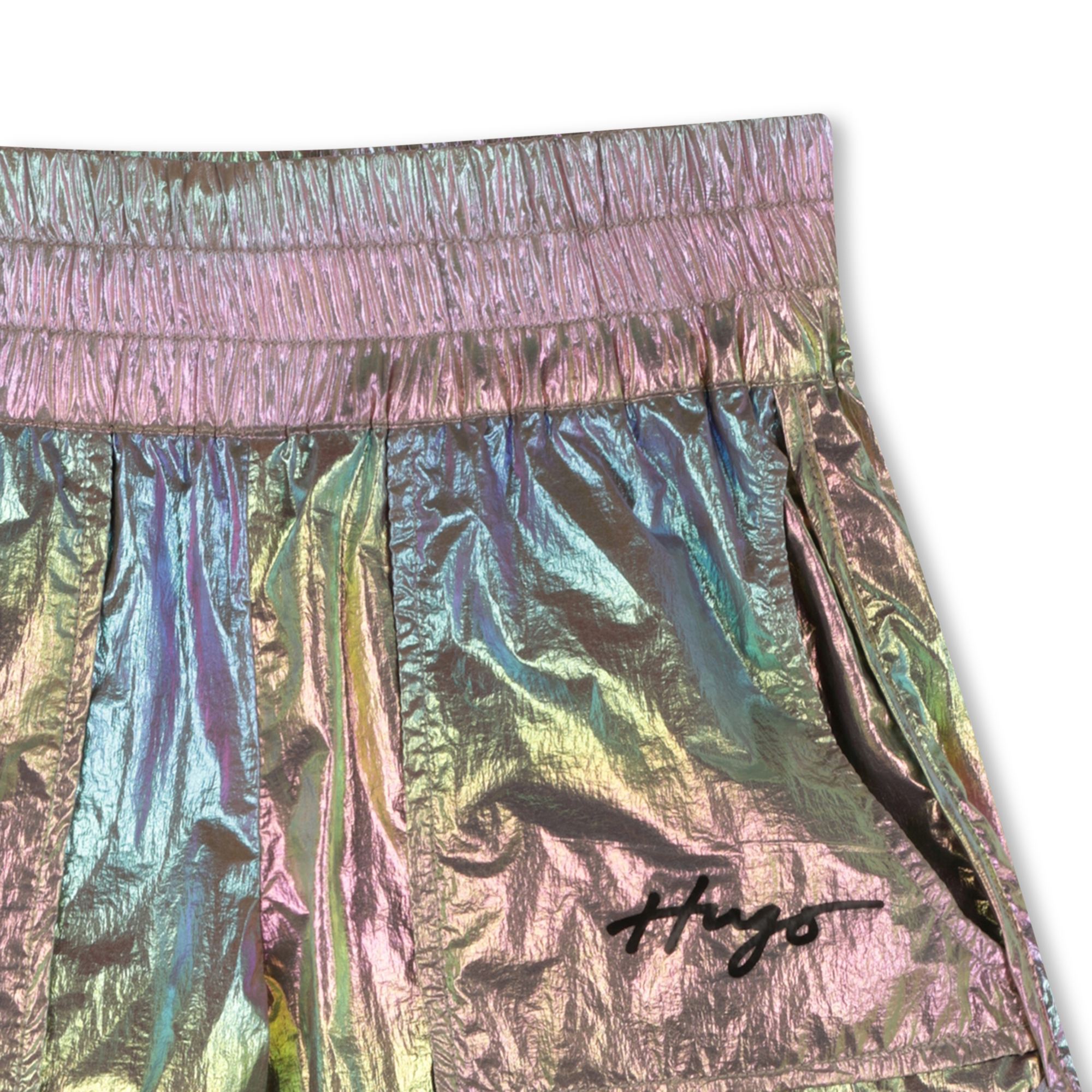 Crinkled iridescent shorts HUGO for GIRL