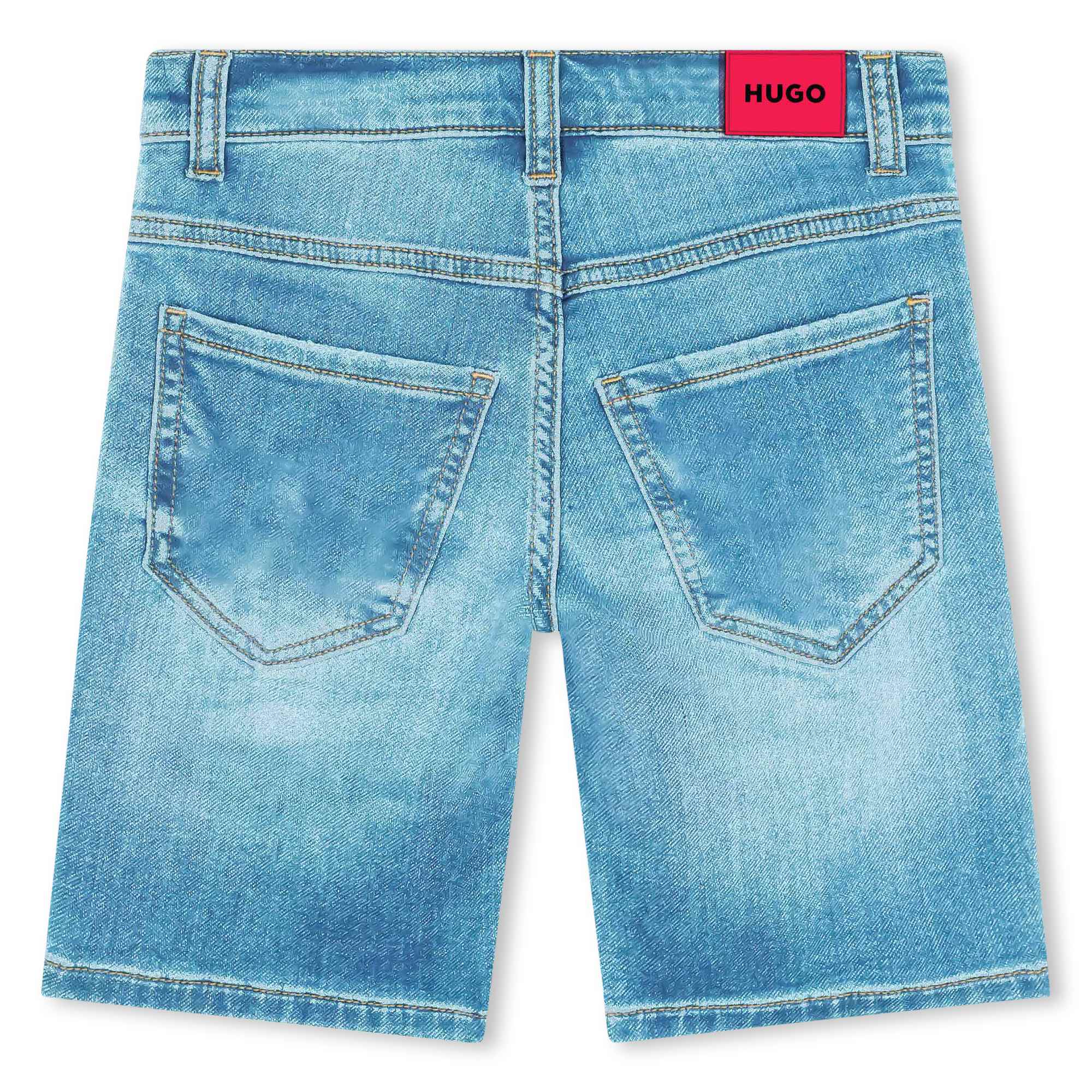 Fleece-effect jean shorts HUGO for BOY