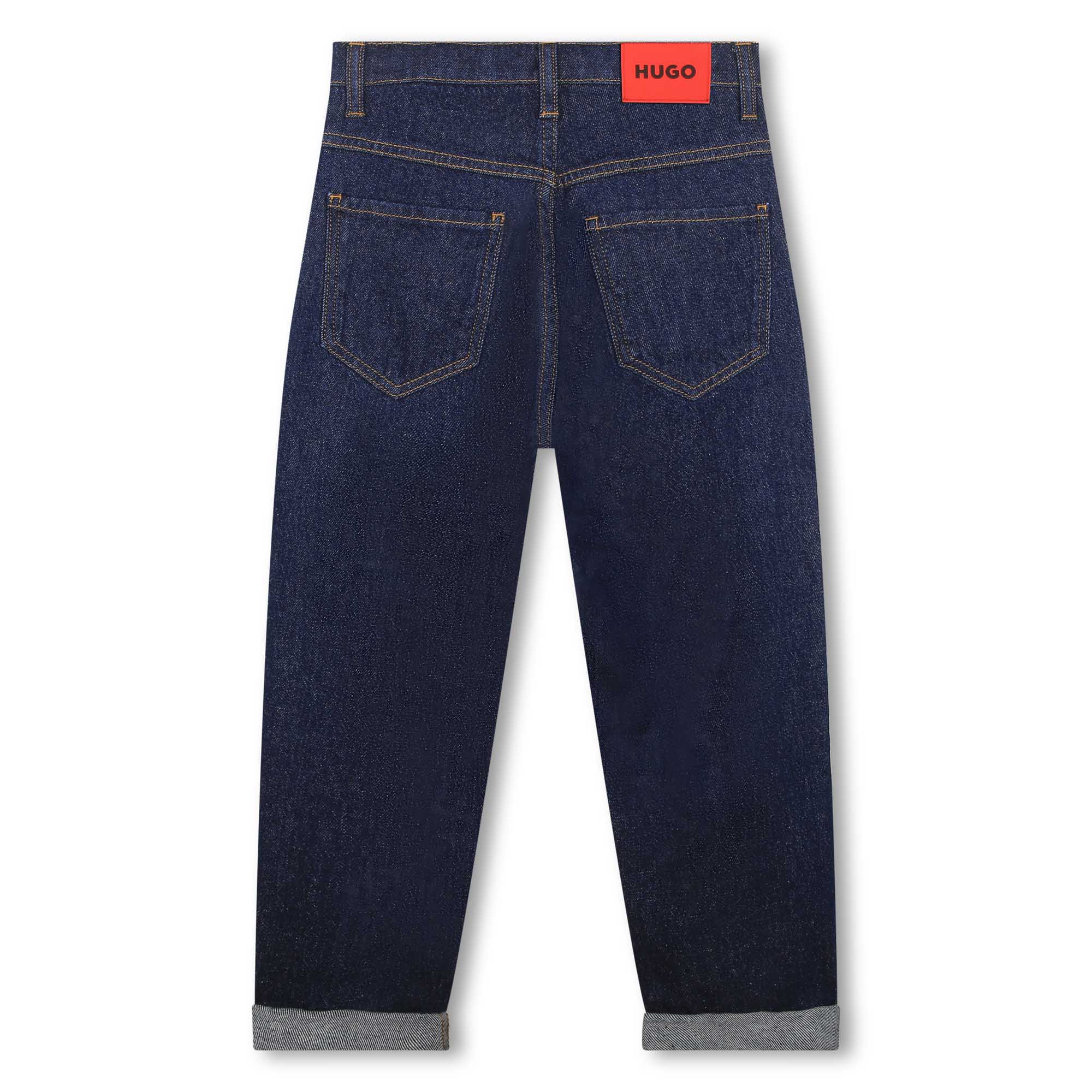 Jeans gamba larga misto cotone HUGO Per RAGAZZO