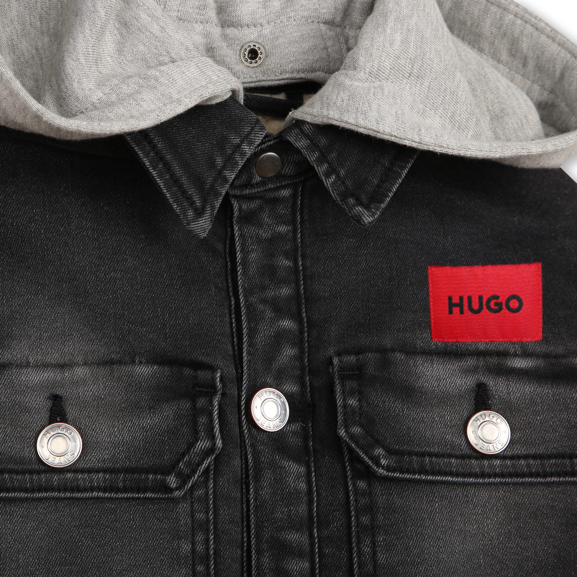 Fleece hood denim jacket HUGO for BOY