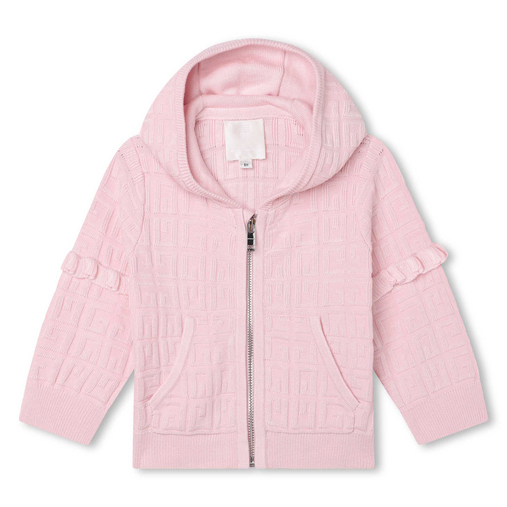 givenchy cardigan à capuche tricoté fille 6m rose
