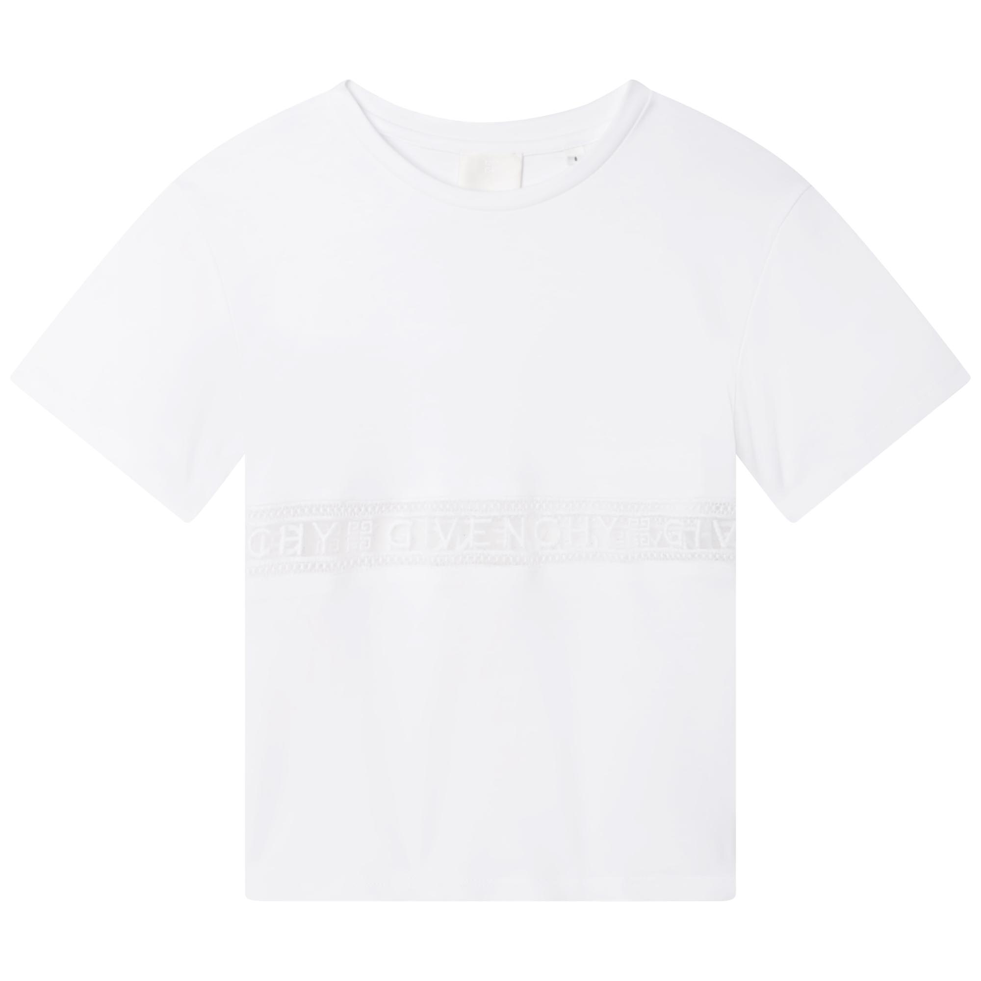 T-shirt en coton avec dentelle GIVENCHY pour FILLE