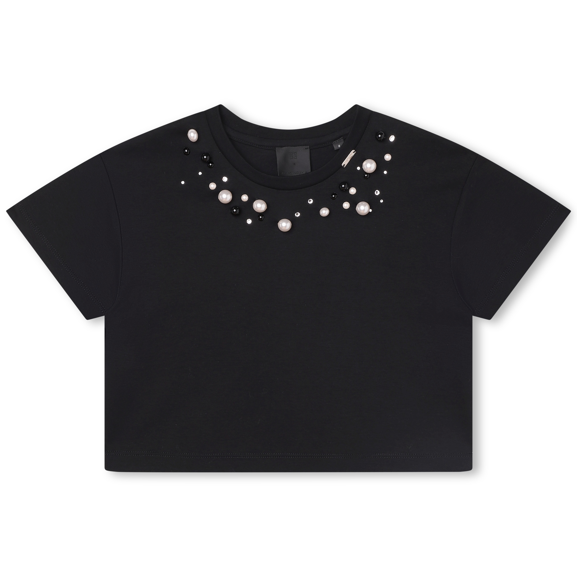 T-shirt in cotone perle strass GIVENCHY Per BAMBINA