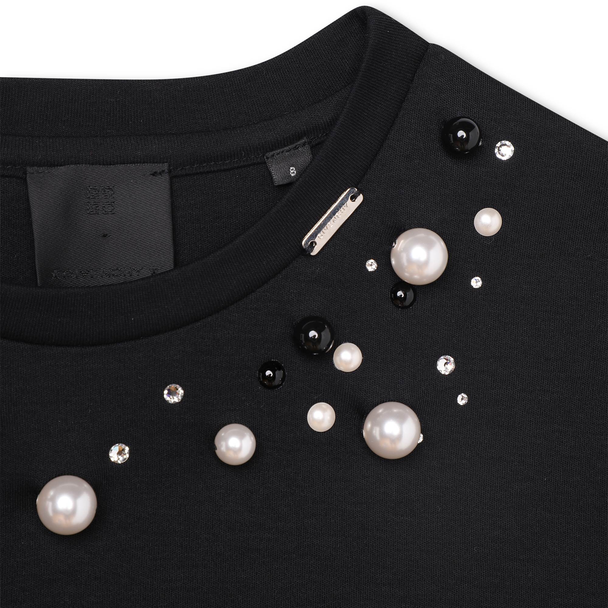 Baumwoll-T-Shirt mit Strass und Perlen GIVENCHY Für MÄDCHEN